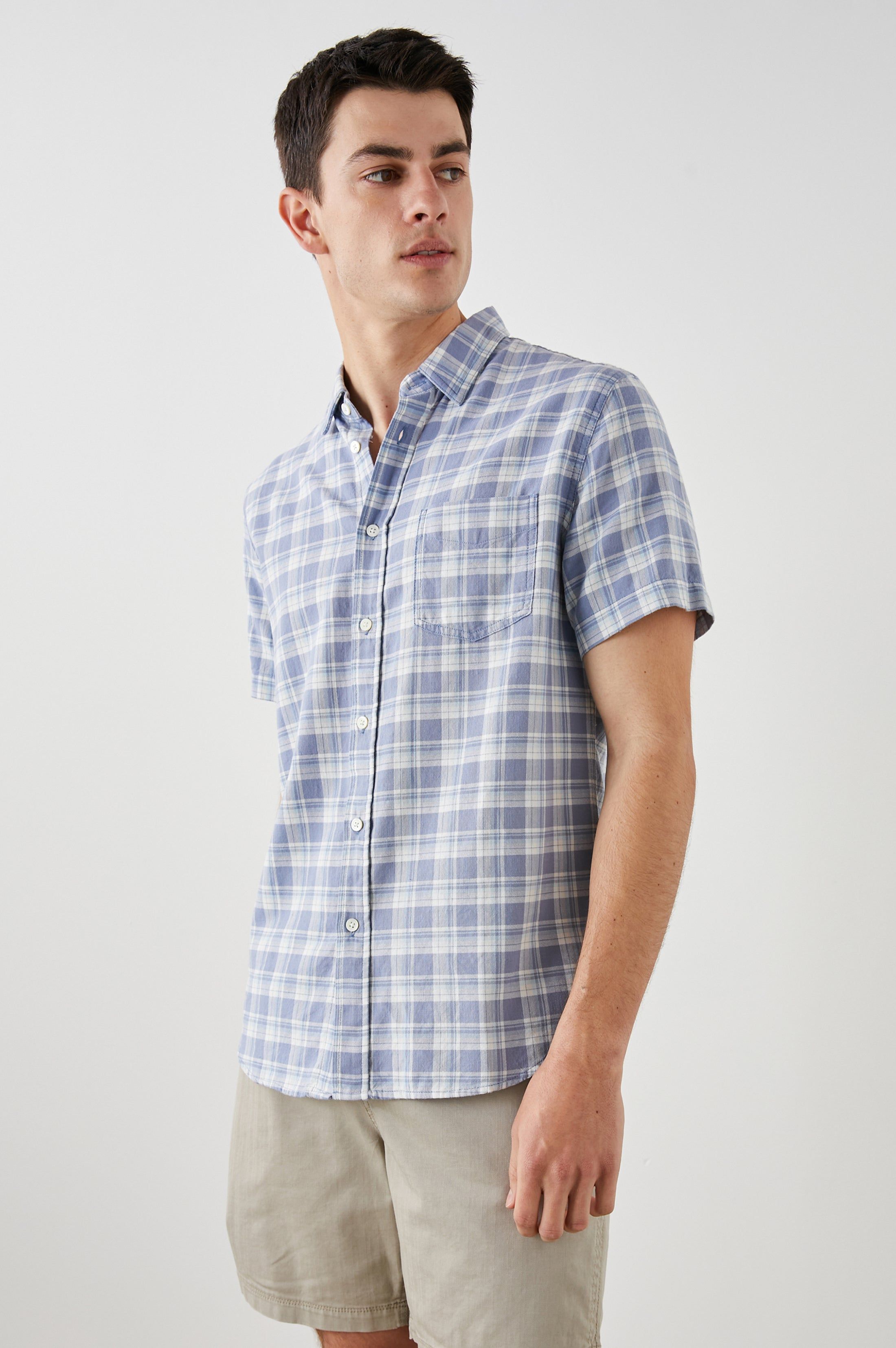 FAIRFAX SHIRT - SEAGLASS WHITE TOPAZ sold by Rails product image thumbnail 4