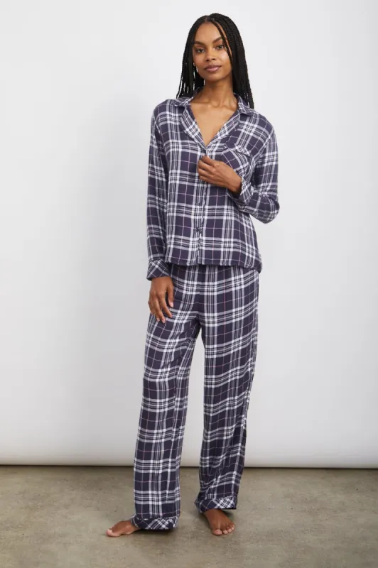 CLARA PAJAMA SET - INDIGO PEONY WHITE sold by Rails
