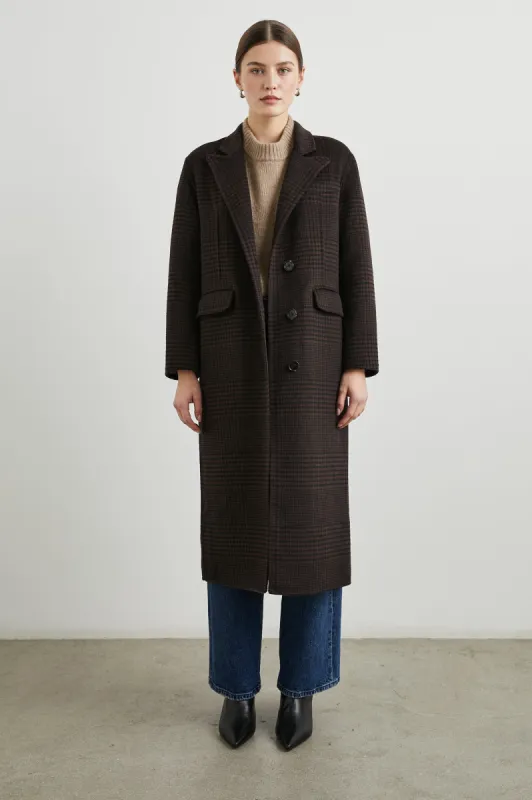 GALLERY COAT - ESPRESSO HOUNDSTOOTH sold by Rails