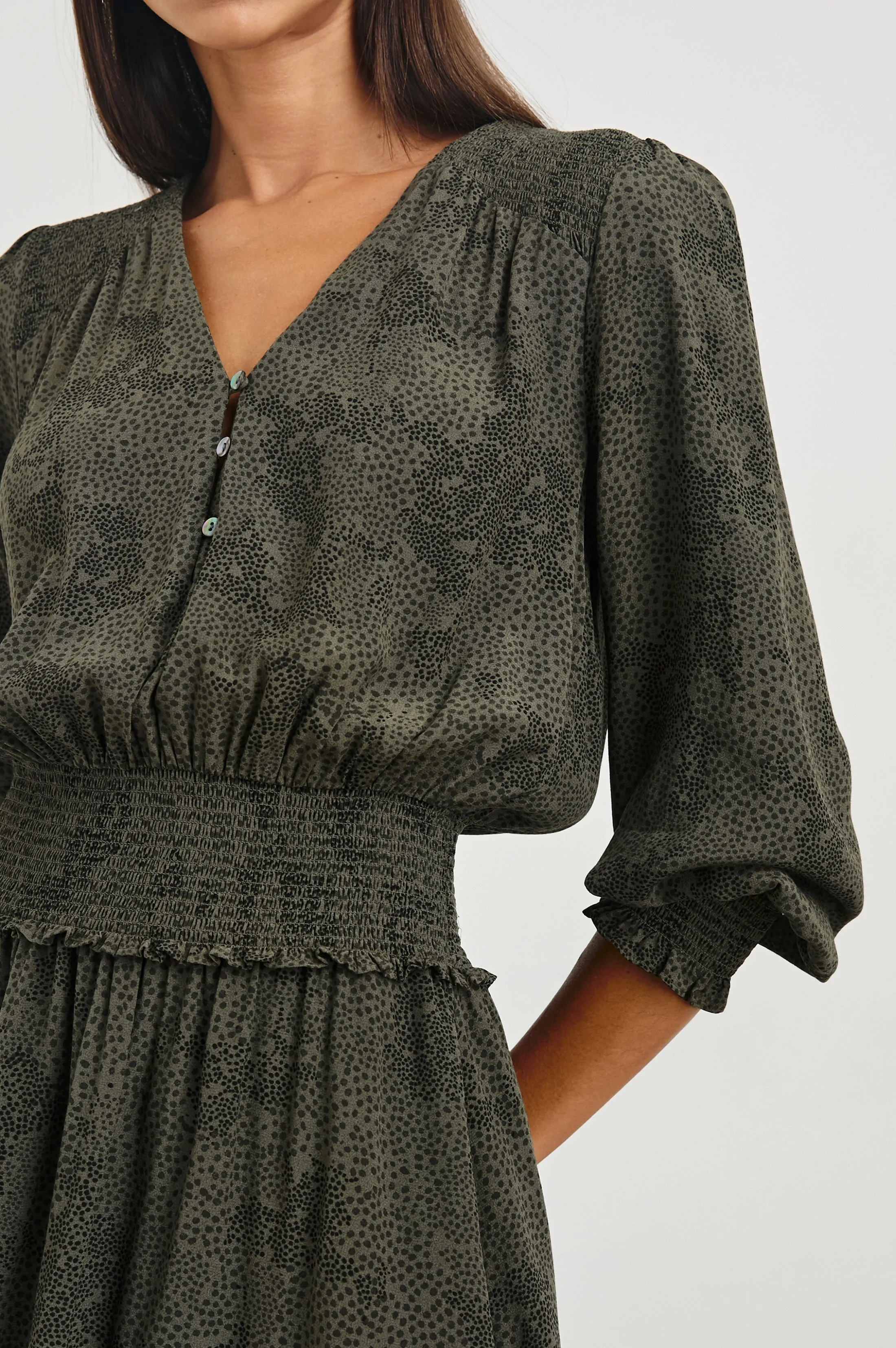 ZANA DRESS - OLIVE PEBBLE sold by Rails product image thumbnail 2