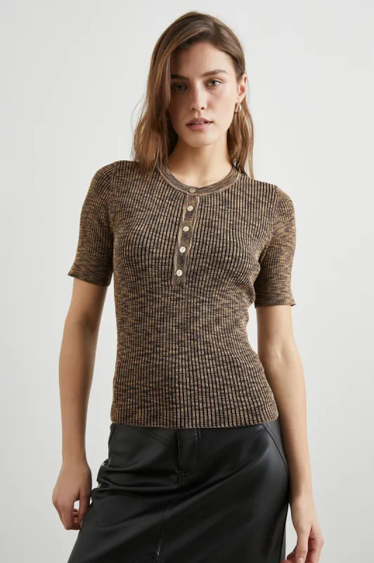 TONI TOP - MOCHA SPACE DYE sold by Rails
