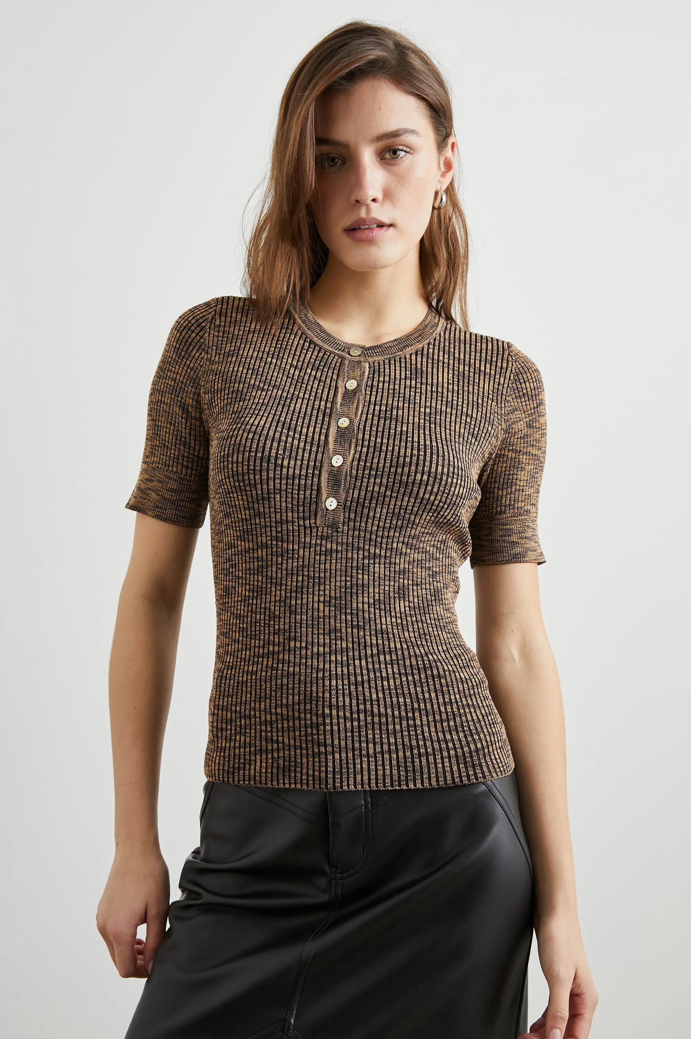 TONI TOP - MOCHA SPACE DYE sold by Rails