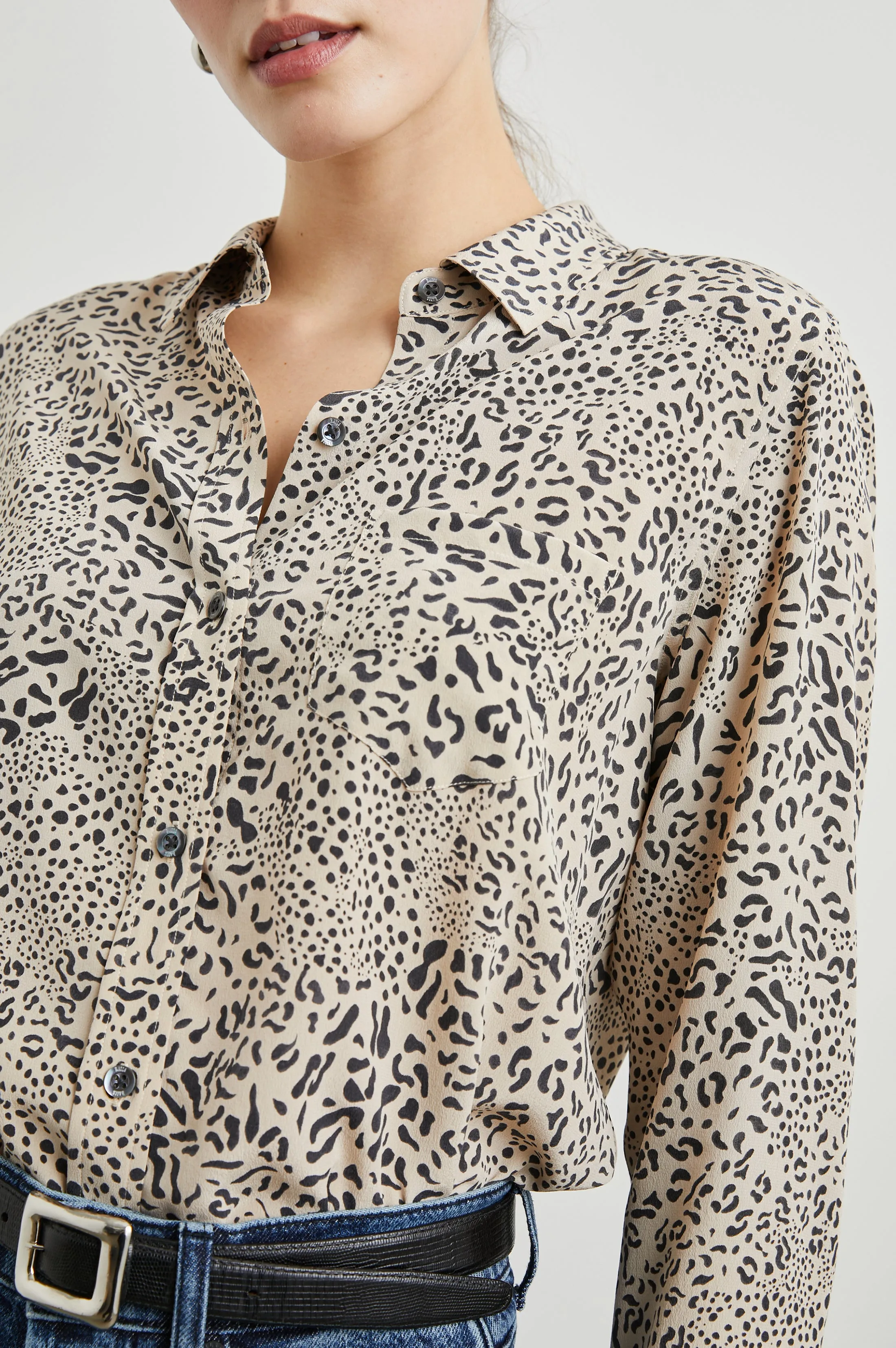 KATE SHIRT - SAND MIXED CHEETAH sold by Rails product image thumbnail 2