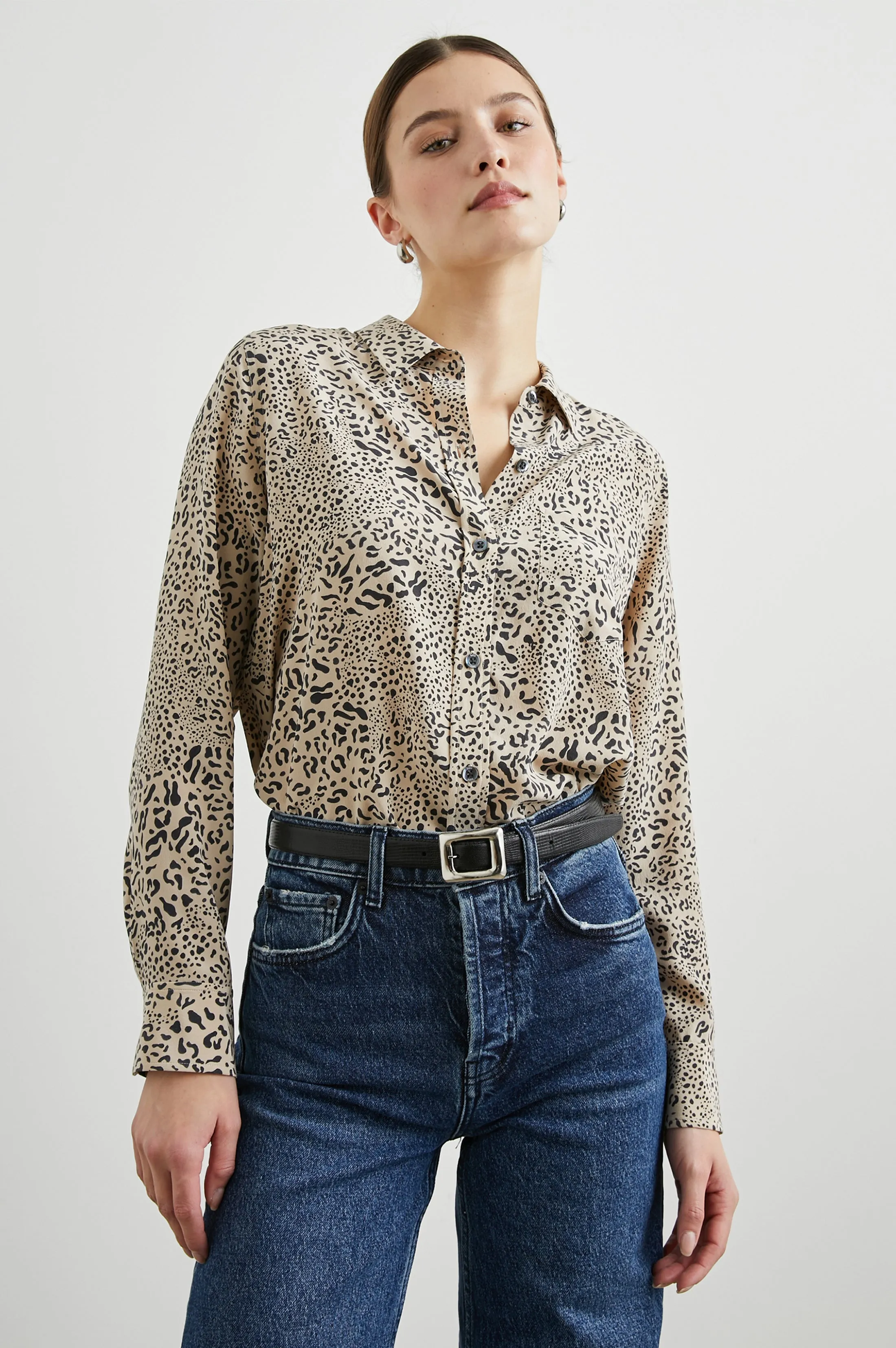KATE SHIRT - SAND MIXED CHEETAH sold by Rails product image thumbnail 3