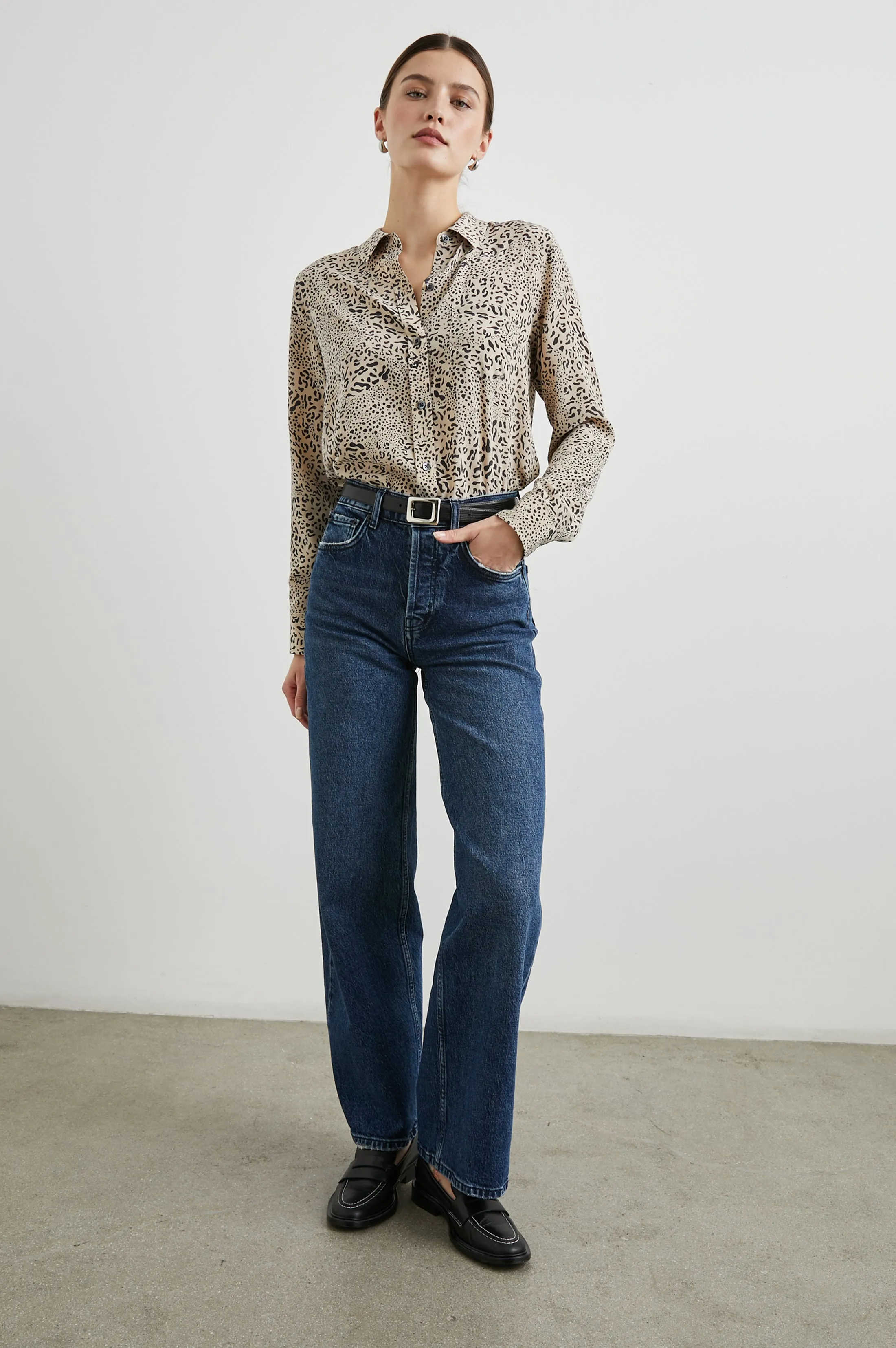 KATE SHIRT - SAND MIXED CHEETAH sold by Rails product image thumbnail 4