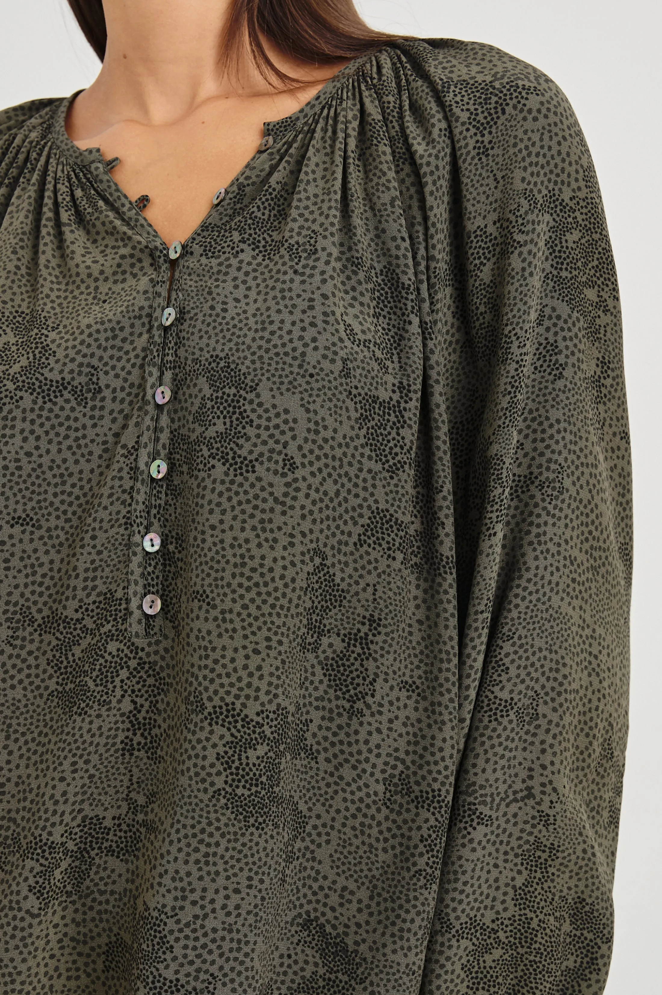 INDI TOP - OLIVE PEBBLE sold by Rails product image thumbnail 2