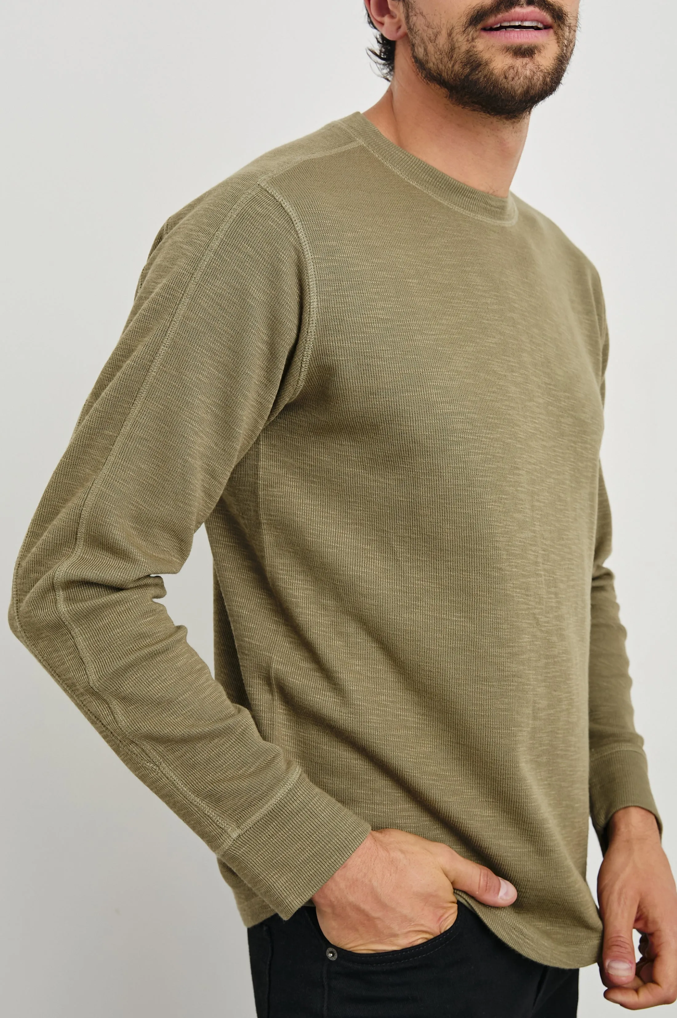 RHEESE LONG SLEEVE TEE - GREEN OLIVE sold by Rails product image thumbnail 2