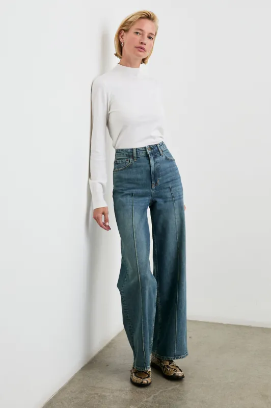 GETTY PINTUCK WIDE LEG - AUTHENTIC BLUE sold by Rails