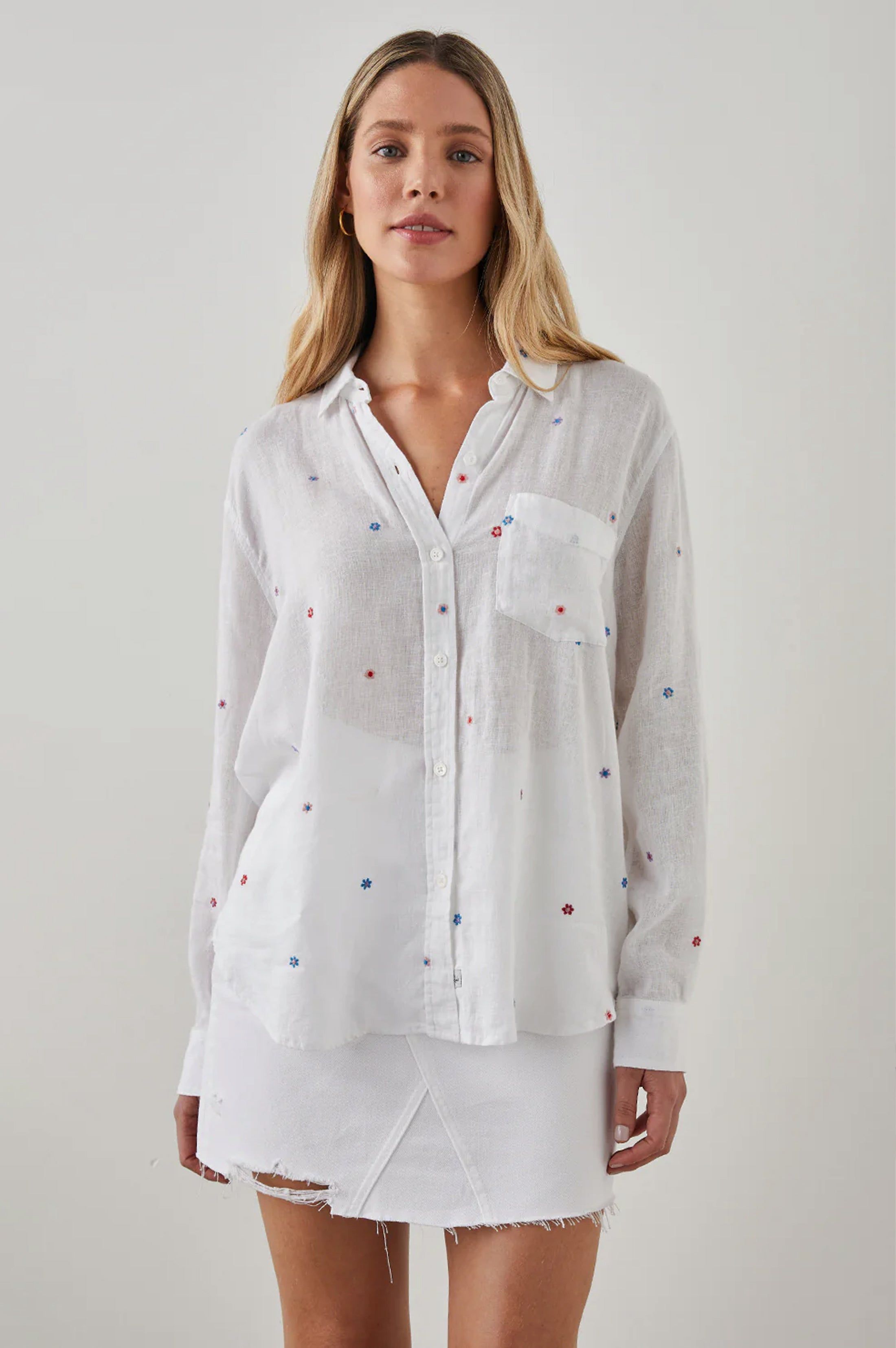 CHARLI SHIRT - MULTI DAISY EMBROIDERY sold by Rails product image thumbnail 4
