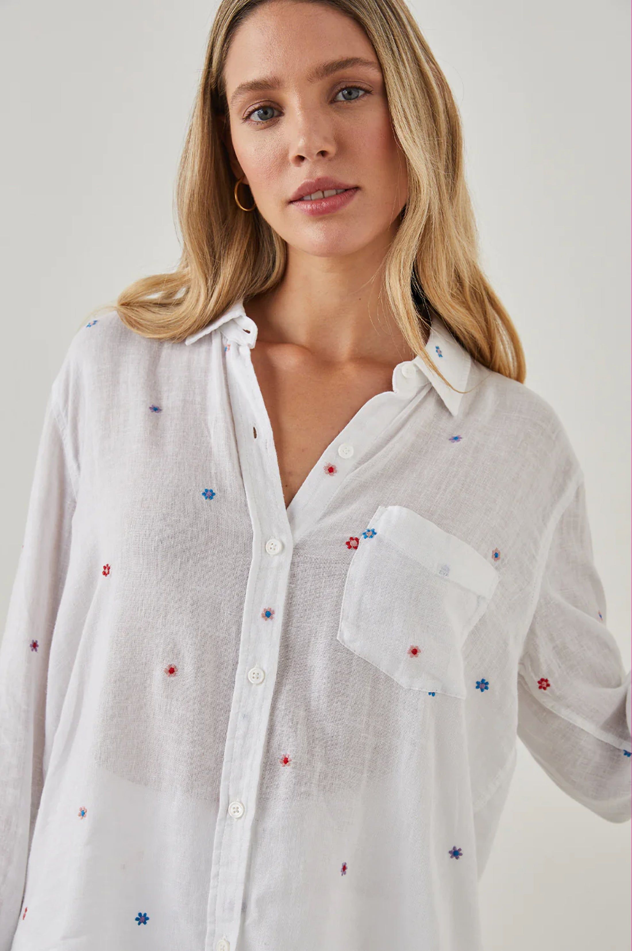 CHARLI SHIRT - MULTI DAISY EMBROIDERY sold by Rails product image thumbnail 3