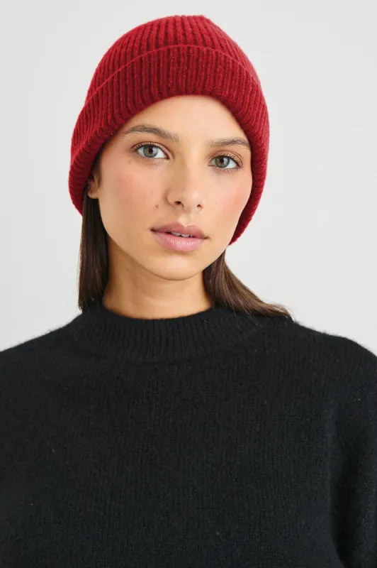 AUTUMN CASHMERE SILK BEANIE - MERLOT sold by Rails