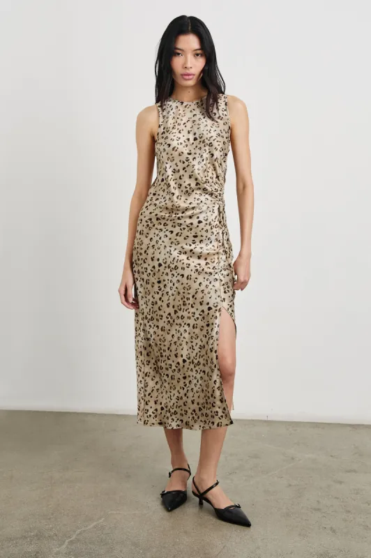 GABRIELLA DRESS - CHAMPAGNE LEOPARD made by Rails