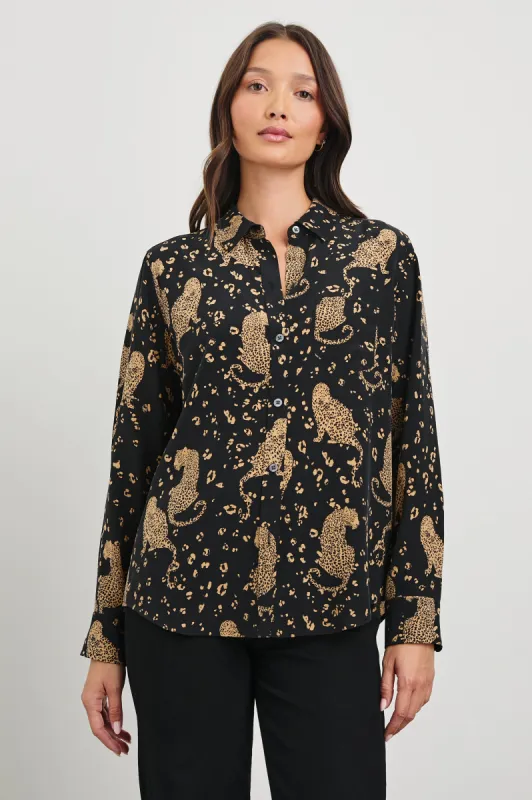KATE SHIRT - NOIR LEOPARD sold by Rails