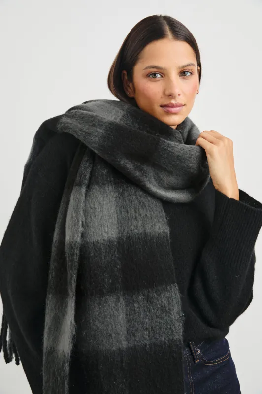 OSLO SCARF - CHARCOAL BLACK sold by Rails