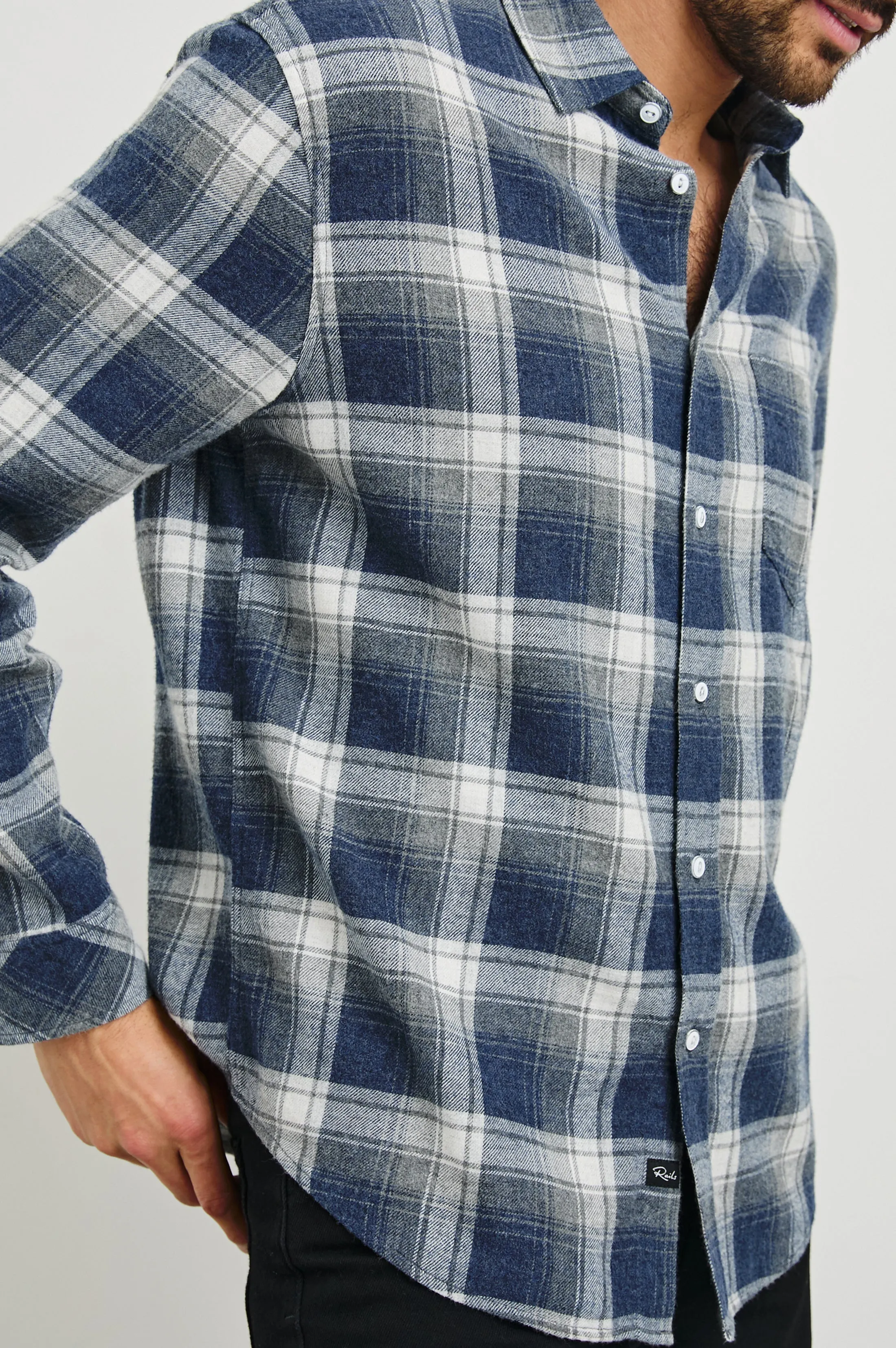 LENNOX SHIRT - CHARCOAL LAPIS sold by Rails product image thumbnail 2