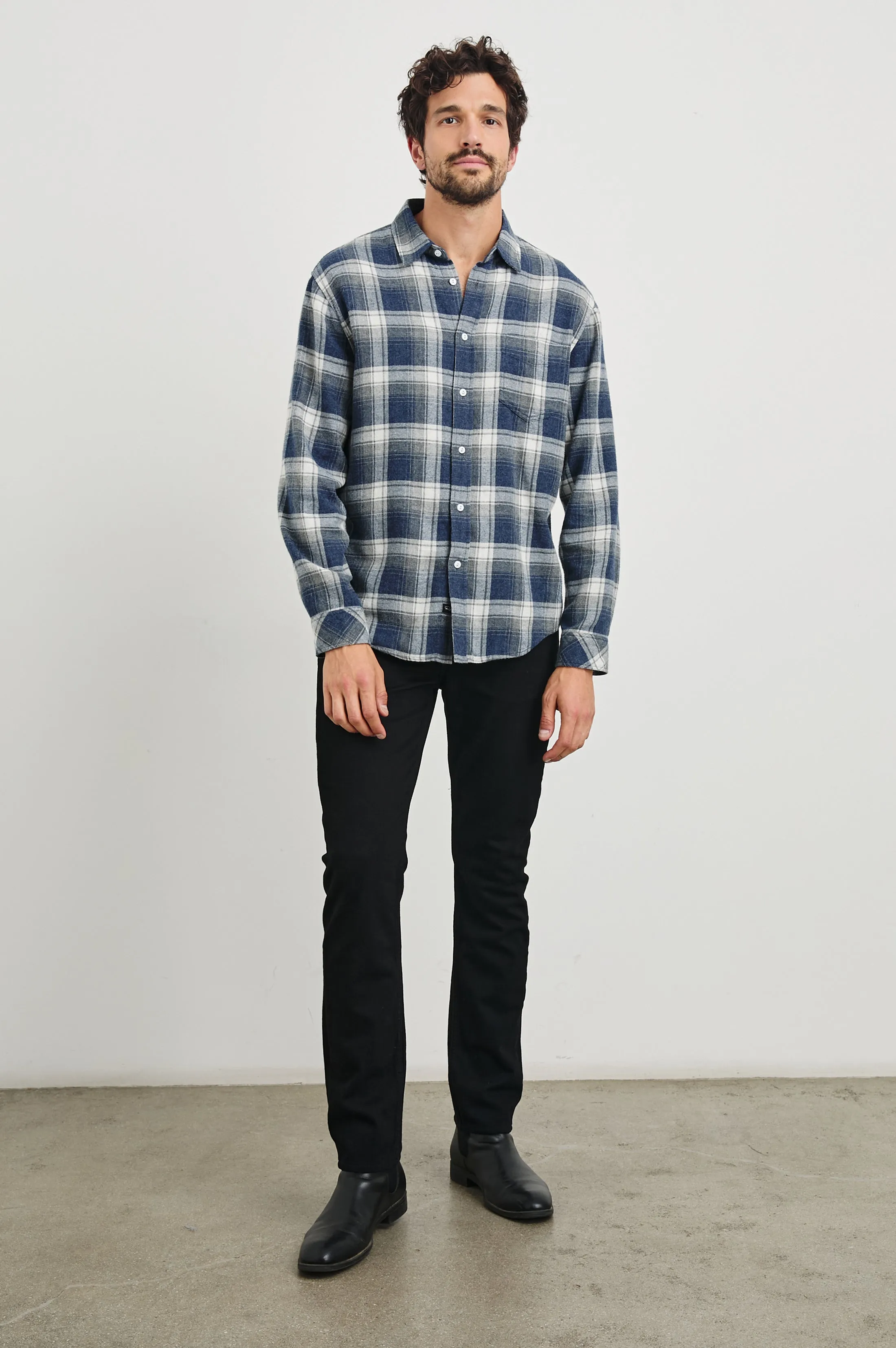 LENNOX SHIRT - CHARCOAL LAPIS sold by Rails product image thumbnail 3