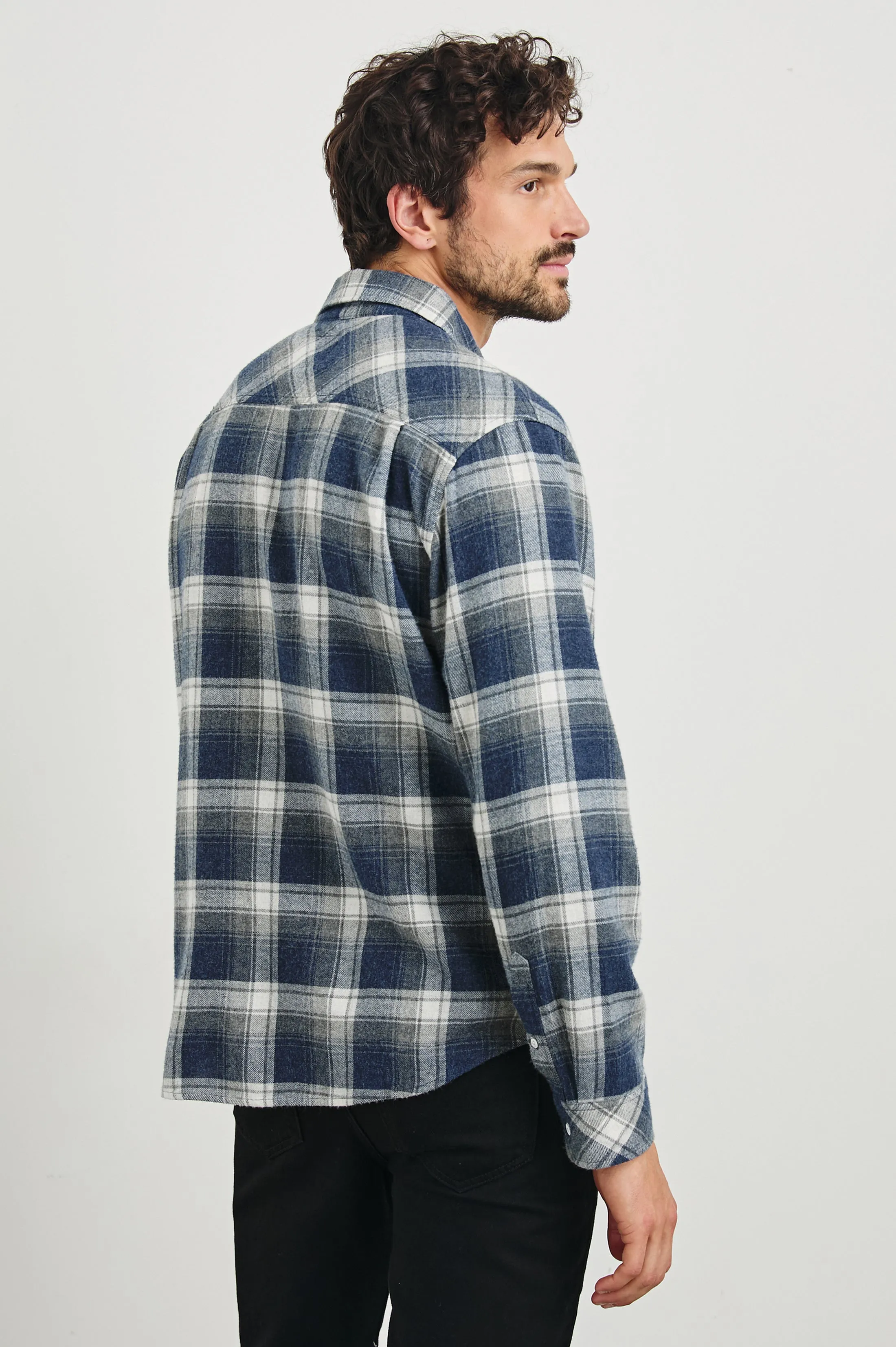 LENNOX SHIRT - CHARCOAL LAPIS sold by Rails product image thumbnail 4