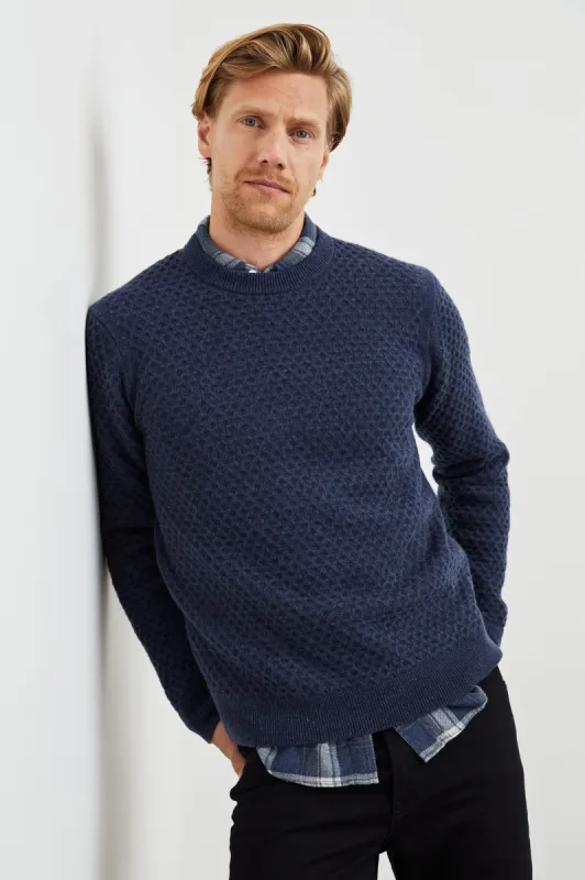 CARRICK SWEATER - NAVY HEATHER sold by Rails
