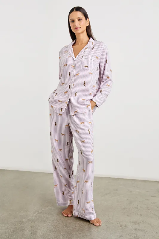LUNA PAJAMA SET - ROSE STRIPE CATS made by Rails