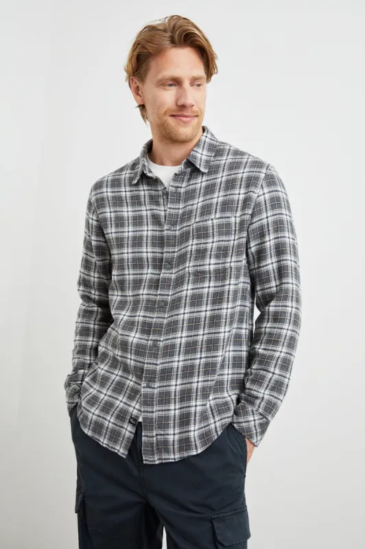 LENNOX SHIRT - STONEHENGE SILVER sold by Rails