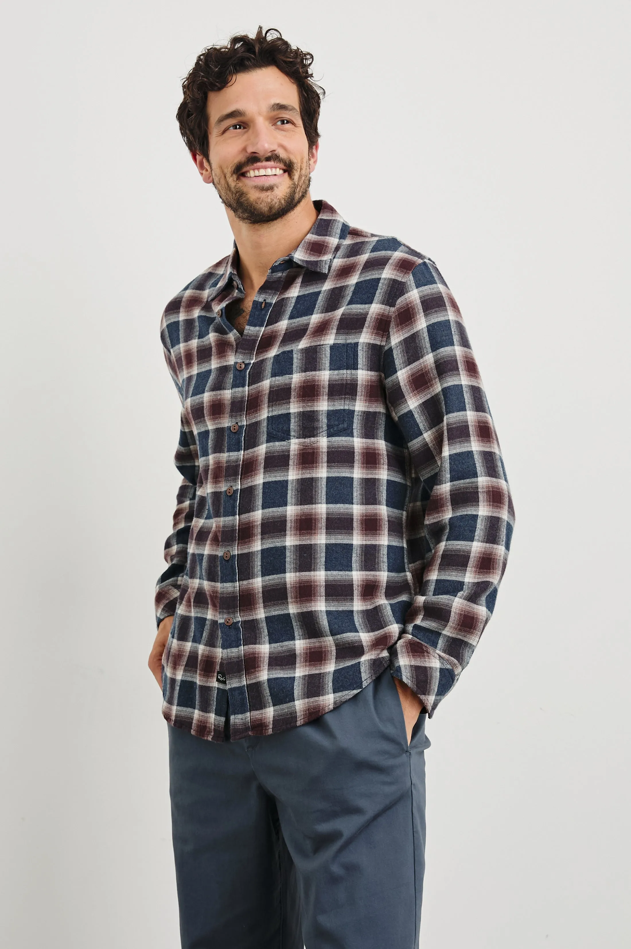 LENNOX SHIRT - ROYAL BORDEAUX sold by Rails