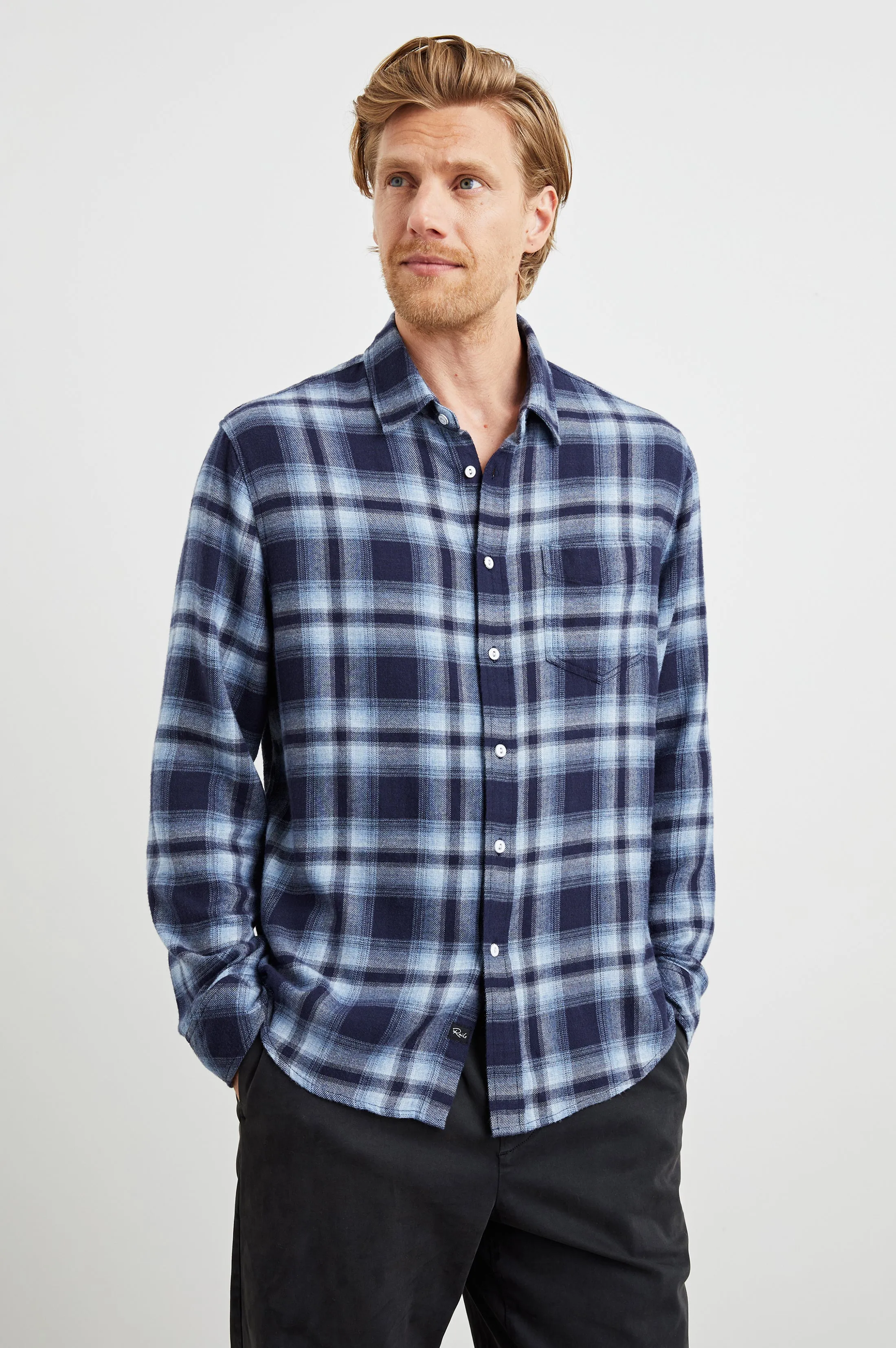 LENNOX SHIRT - BLUE OPAL sold by Rails