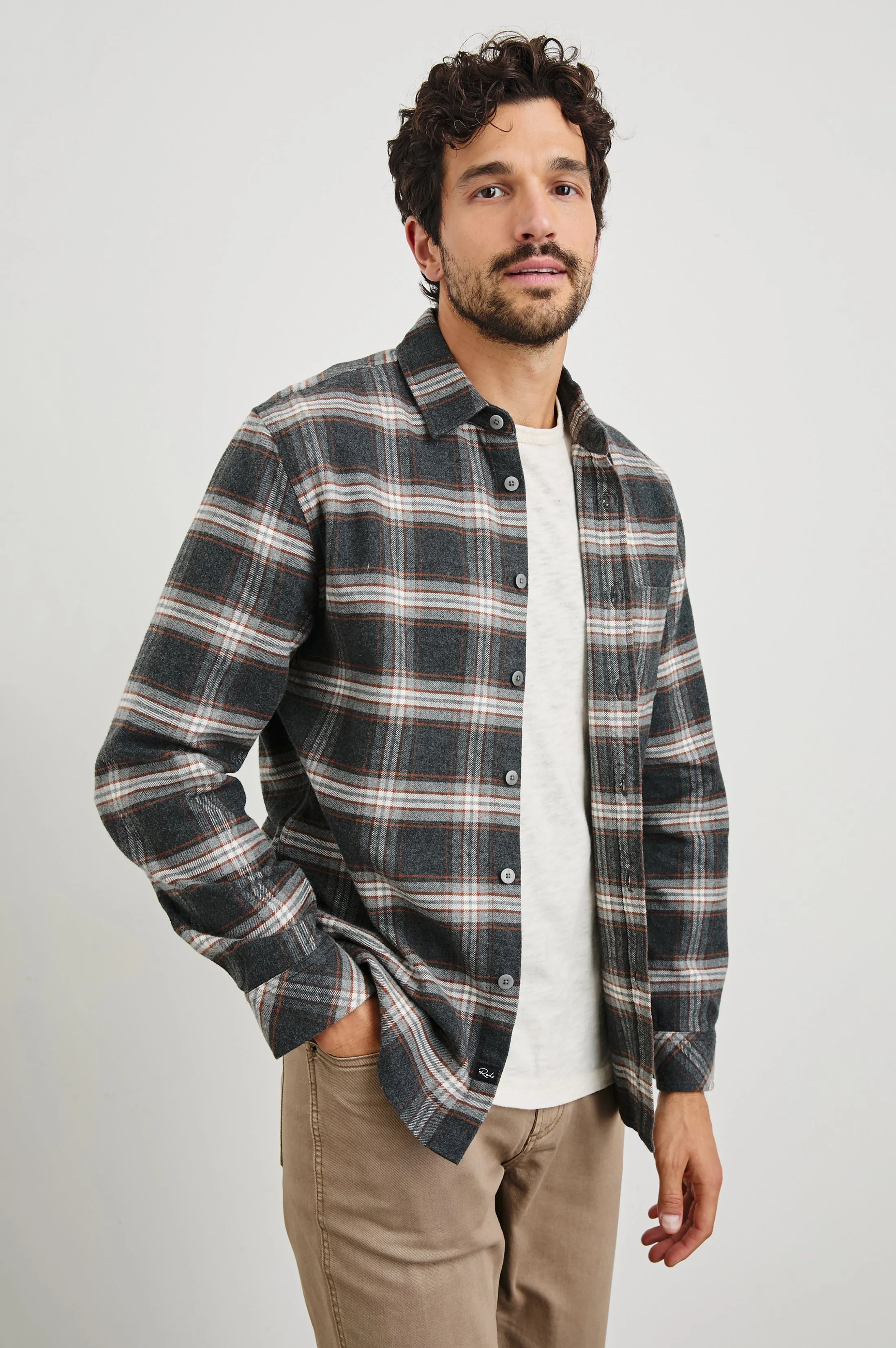 FORREST SHIRT - CHARCOAL TUMERIC sold by Rails