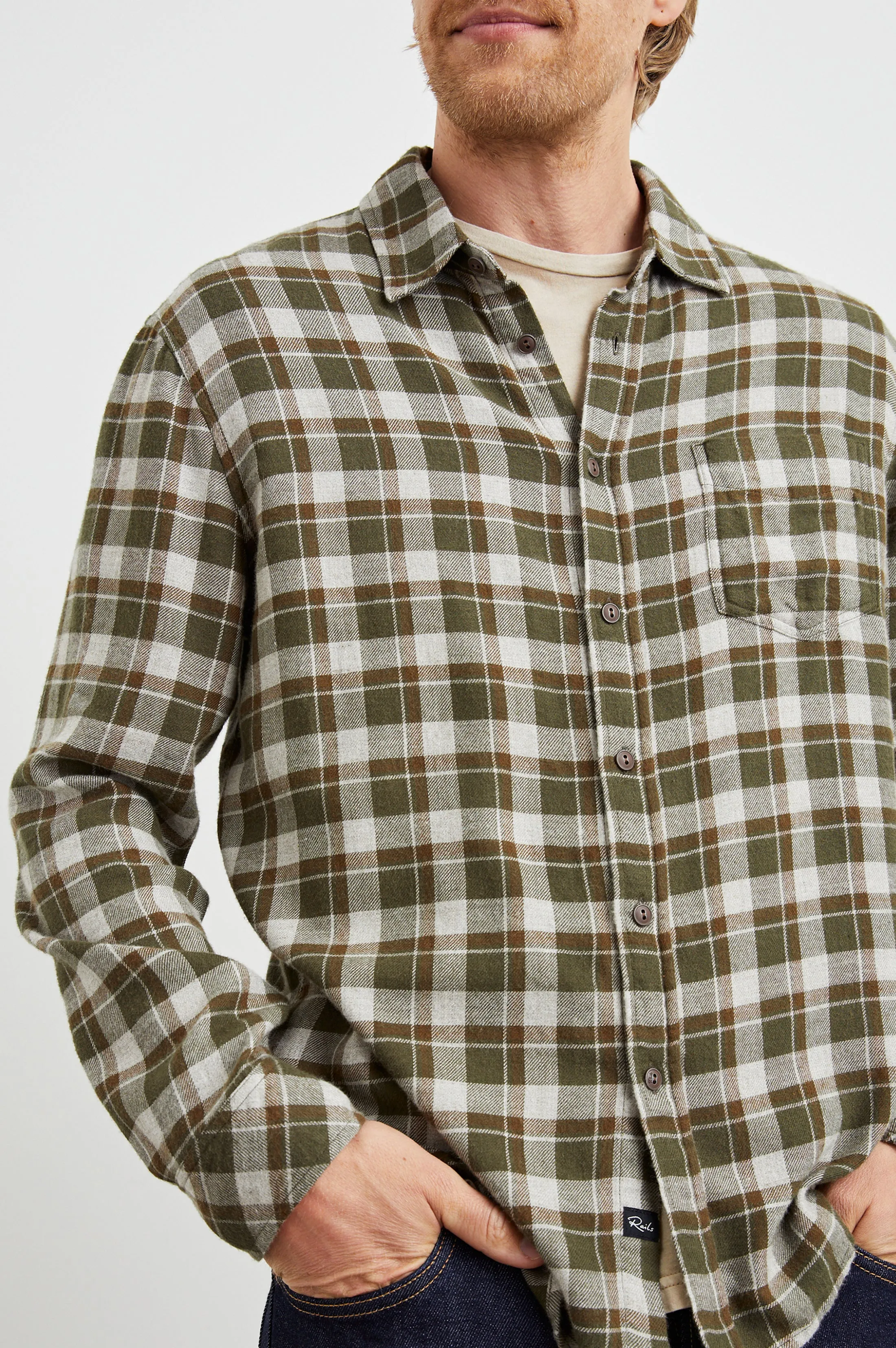 LENNOX SHIRT - IGUANA GREY sold by Rails product image thumbnail 3