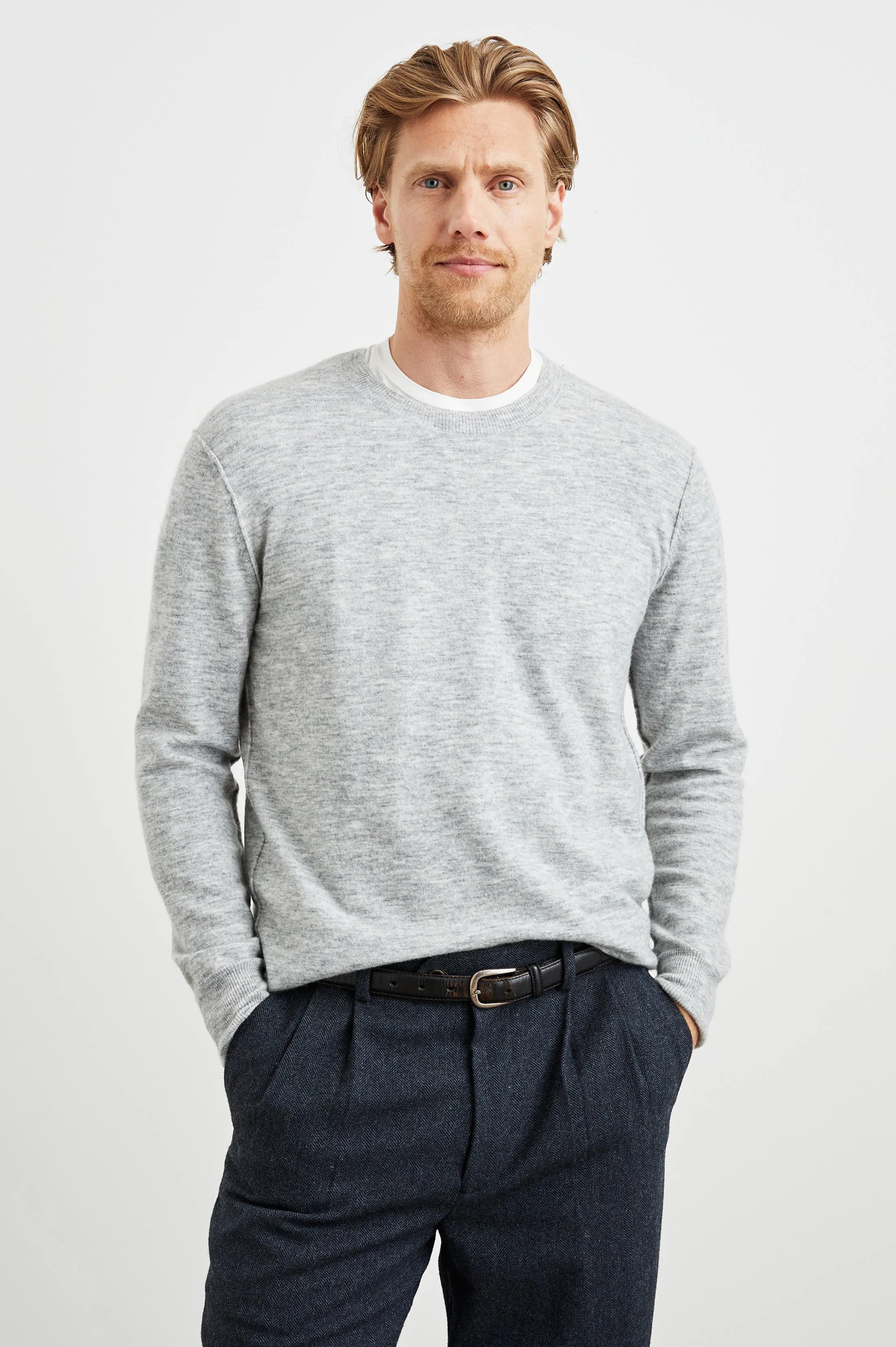 BECKSON SWEATER - HEATHER GREY sold by Rails