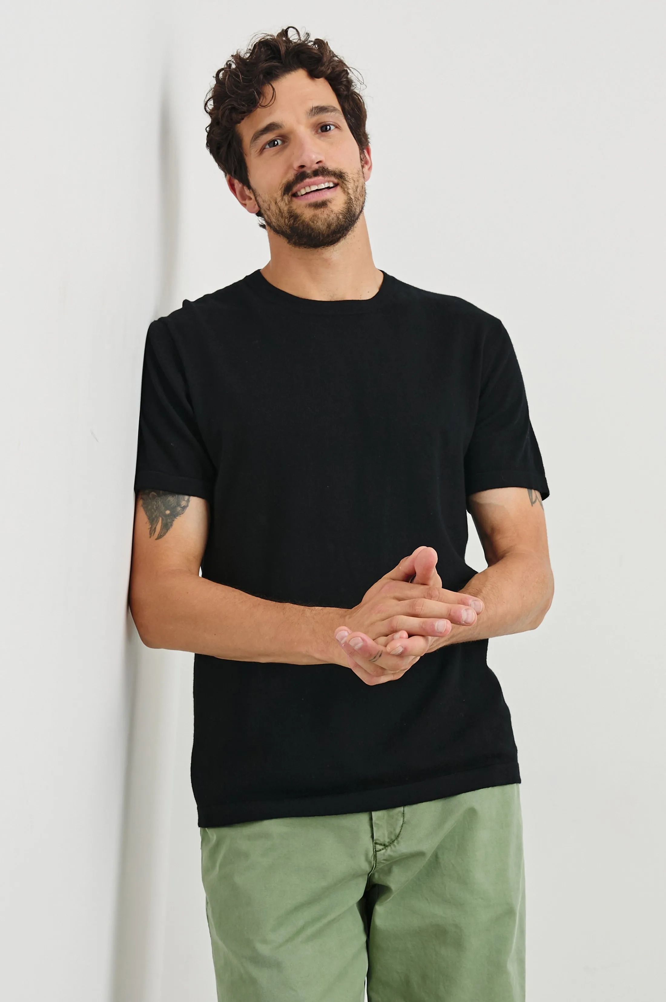 MASON COTTON CASHMERE T-SHIRT - BLACK sold by Rails