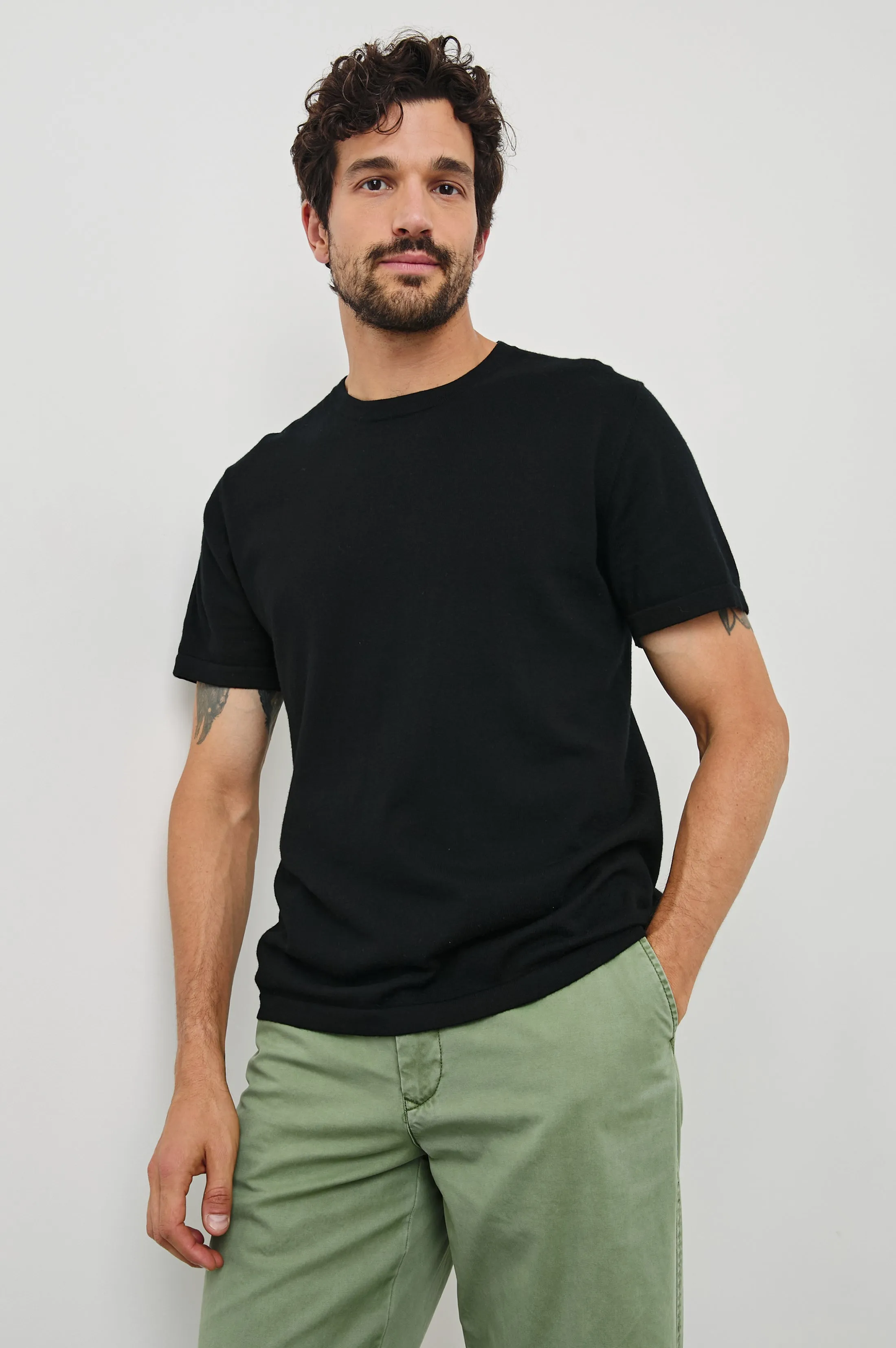 MASON COTTON CASHMERE T-SHIRT - BLACK sold by Rails product image thumbnail 3