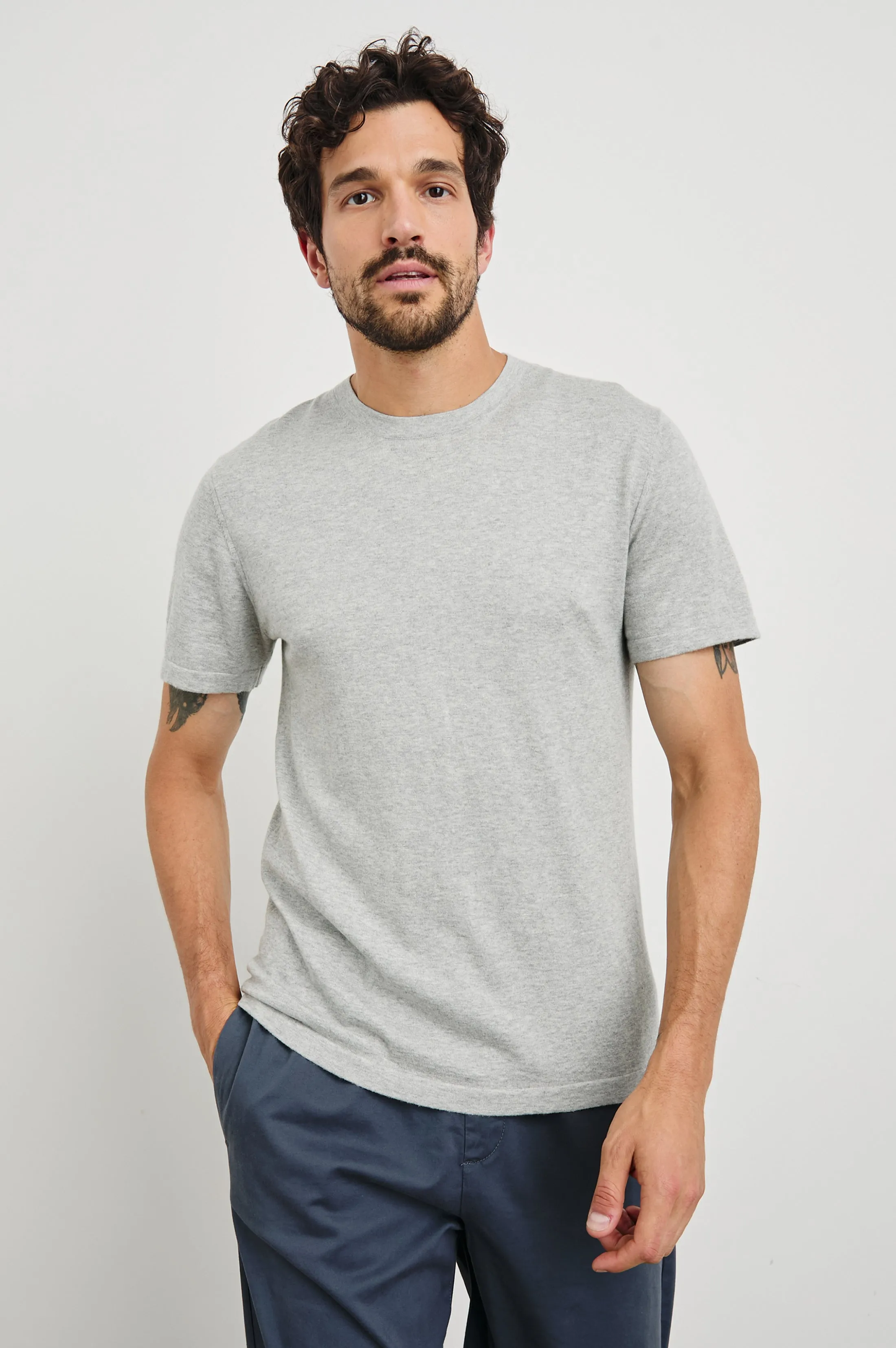 MASON COTTON CASHMERE T-SHIRT - HEATHER GREY sold by Rails