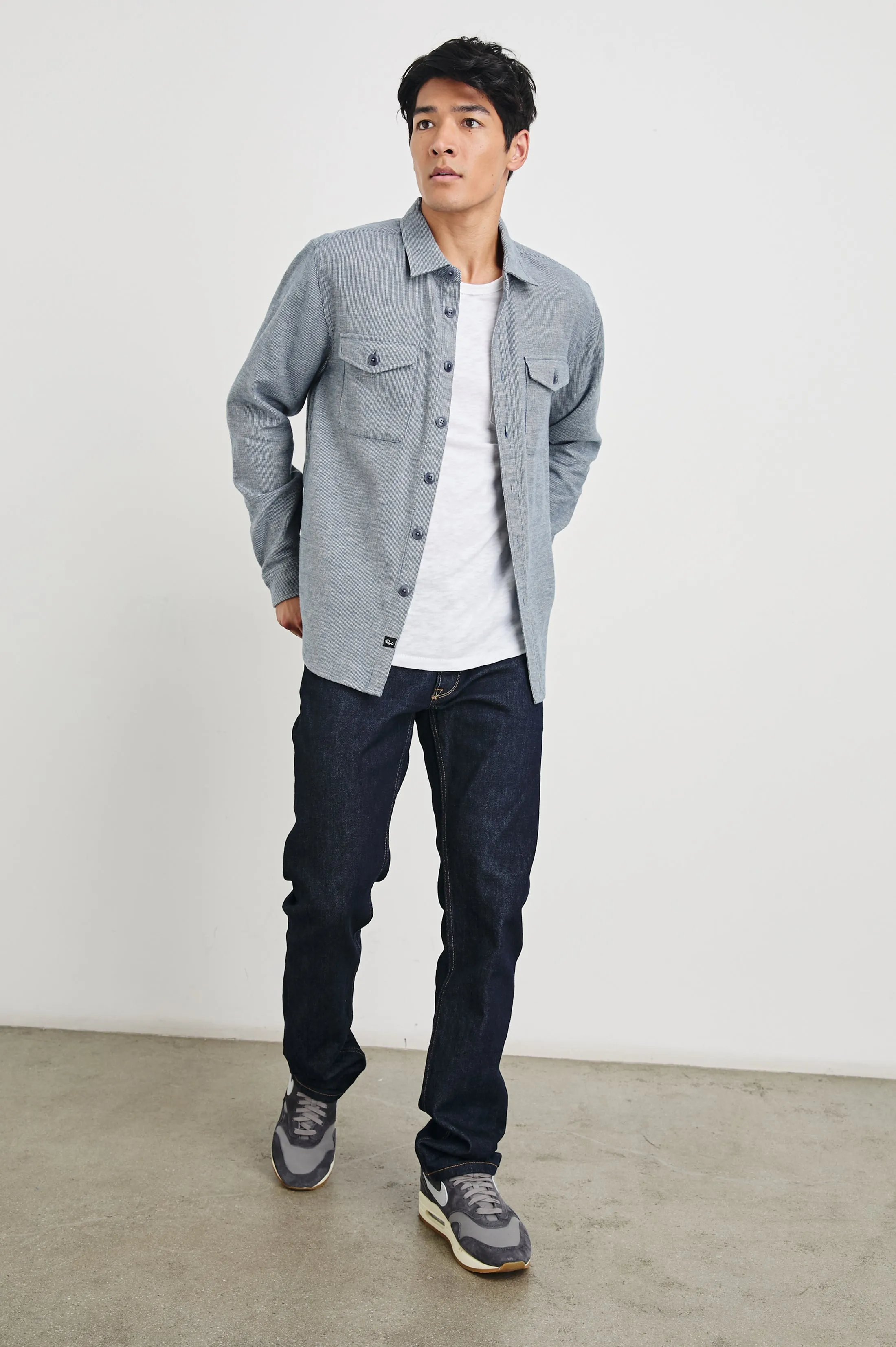 BURR SHIRT JACKET - DENIM WHITE sold by Rails product image thumbnail 3