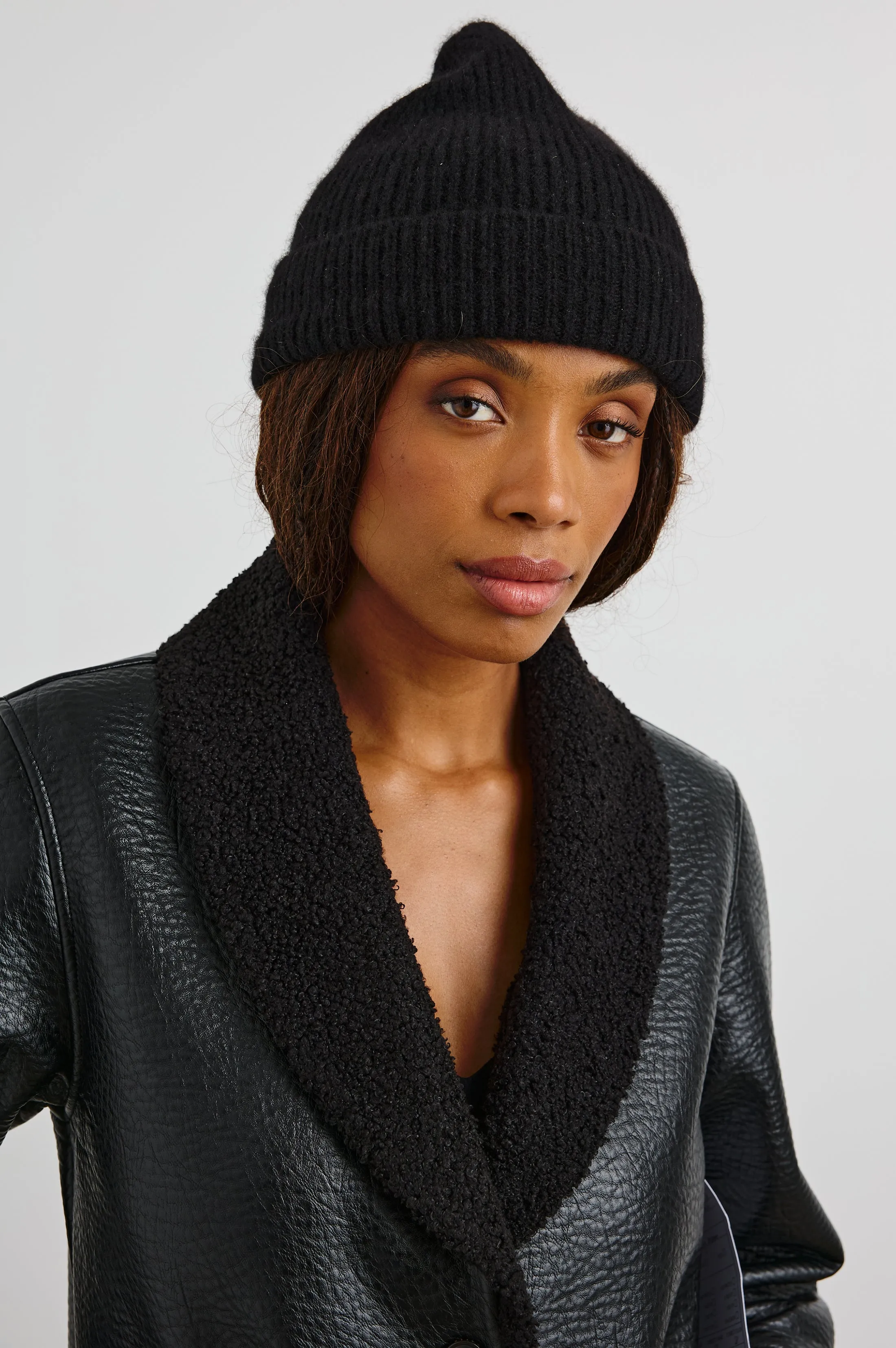 AUTUMN CASHMERE SILK BEANIE - BLACK sold by Rails