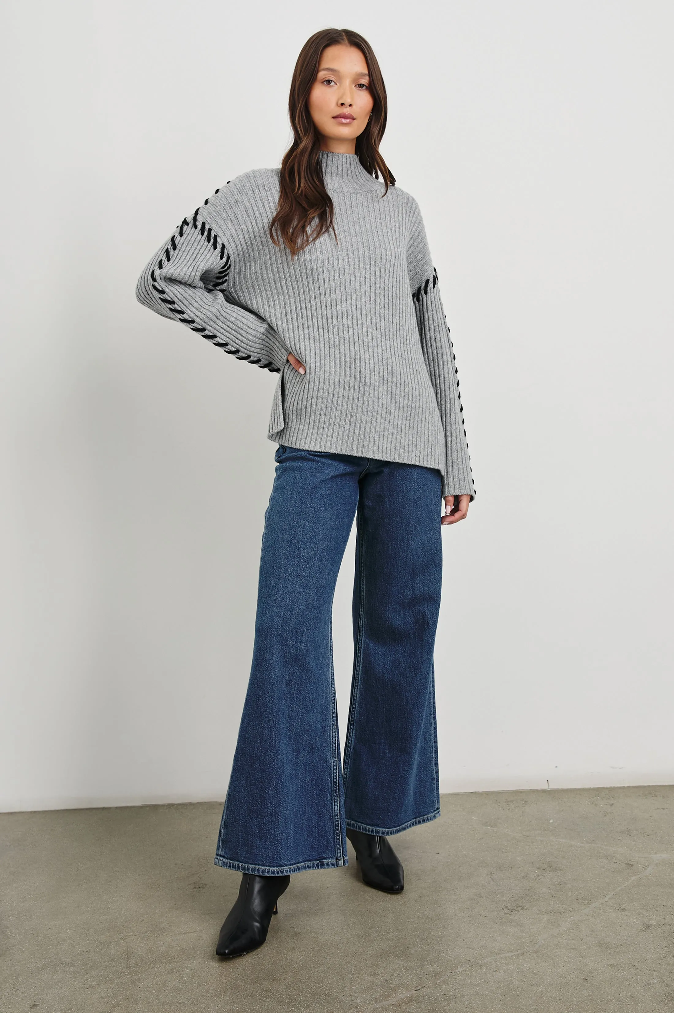 LIAM SWEATER - HEATHER GREY sold by Rails product image thumbnail 4