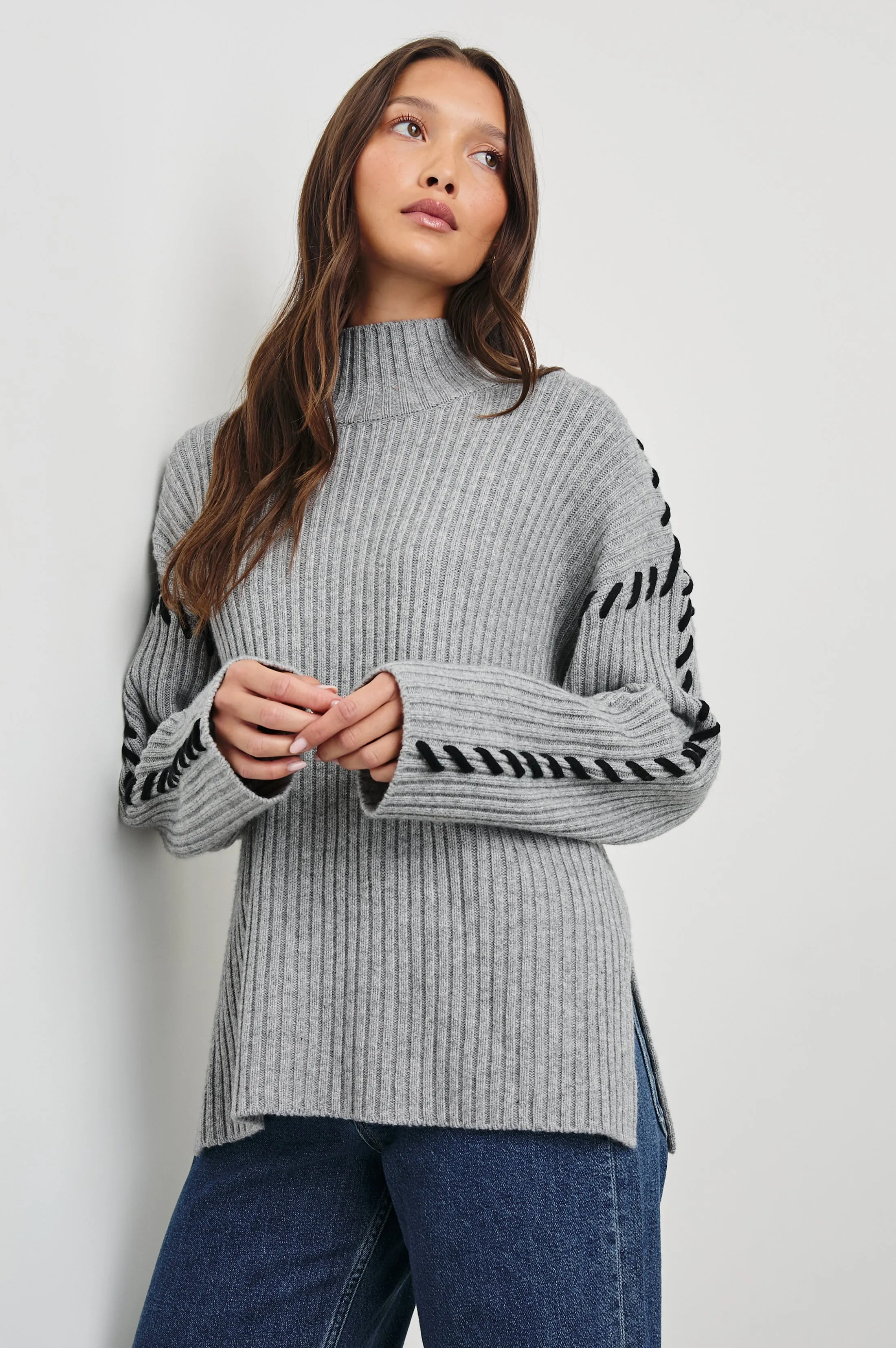 LIAM SWEATER - HEATHER GREY sold by Rails product image thumbnail 3
