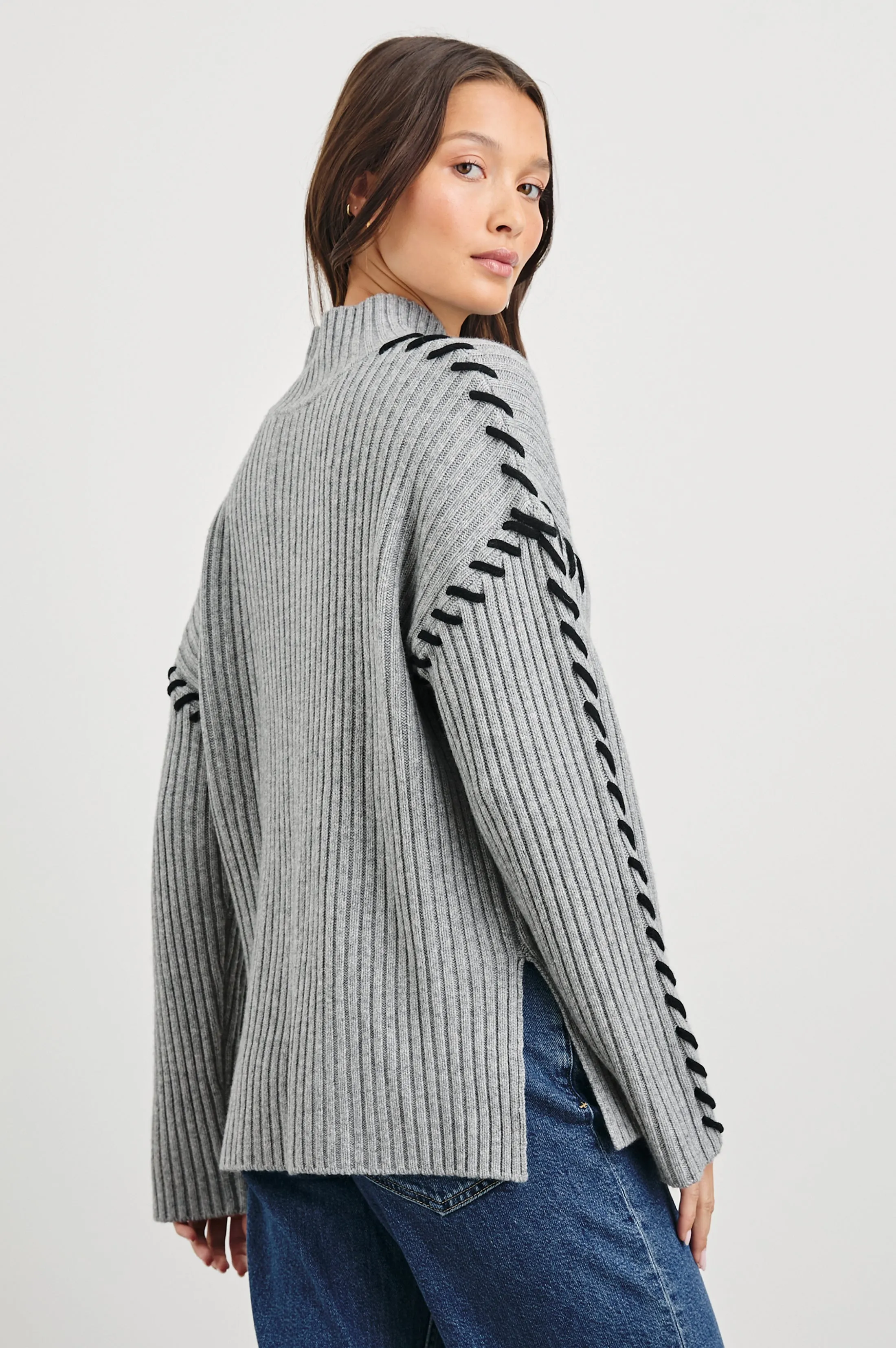 LIAM SWEATER - HEATHER GREY sold by Rails product image thumbnail 5
