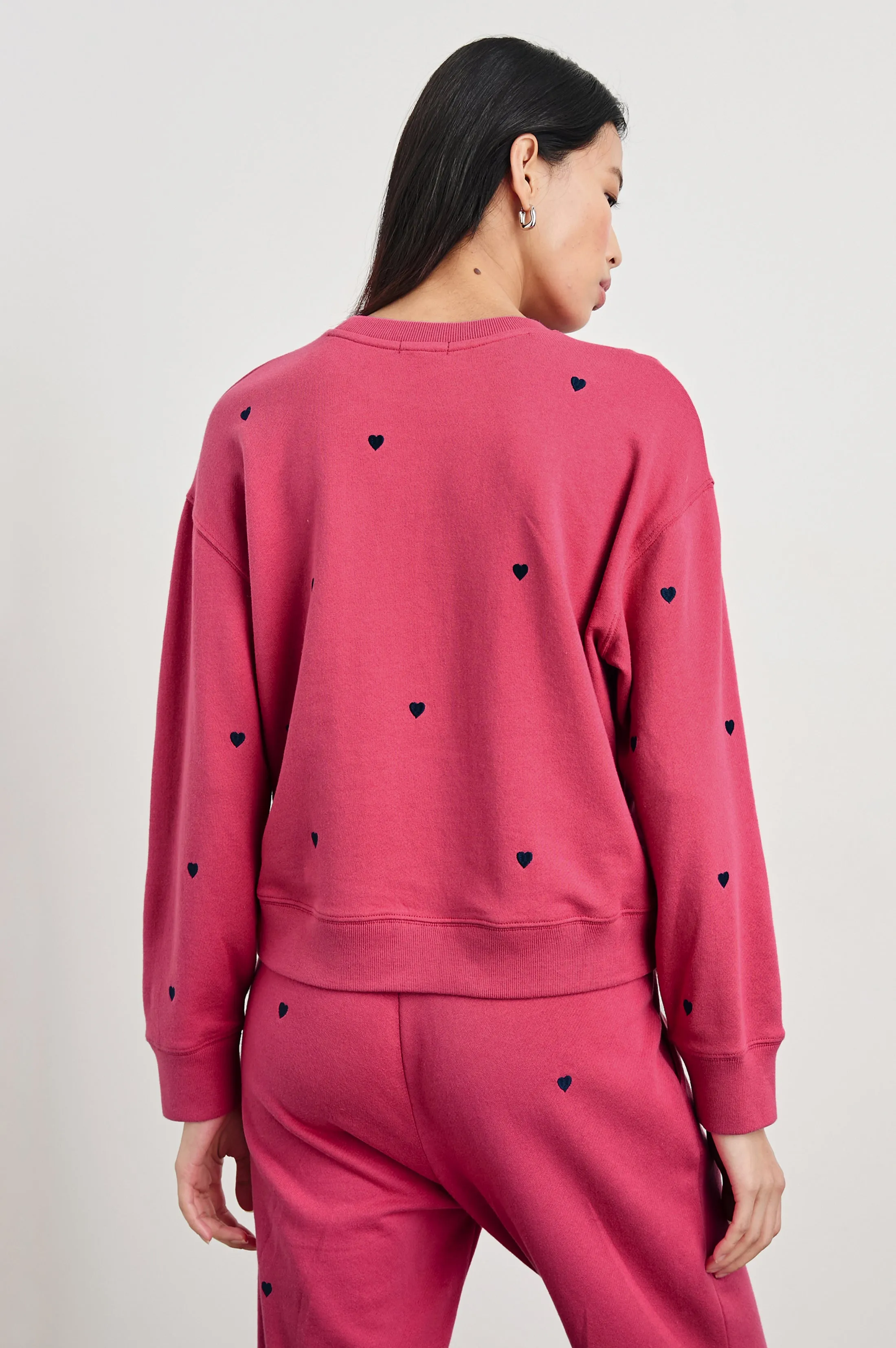 RAMONA SWEATSHIRT - PINK MIDNIGHT HEARTS sold by Rails product image thumbnail 5