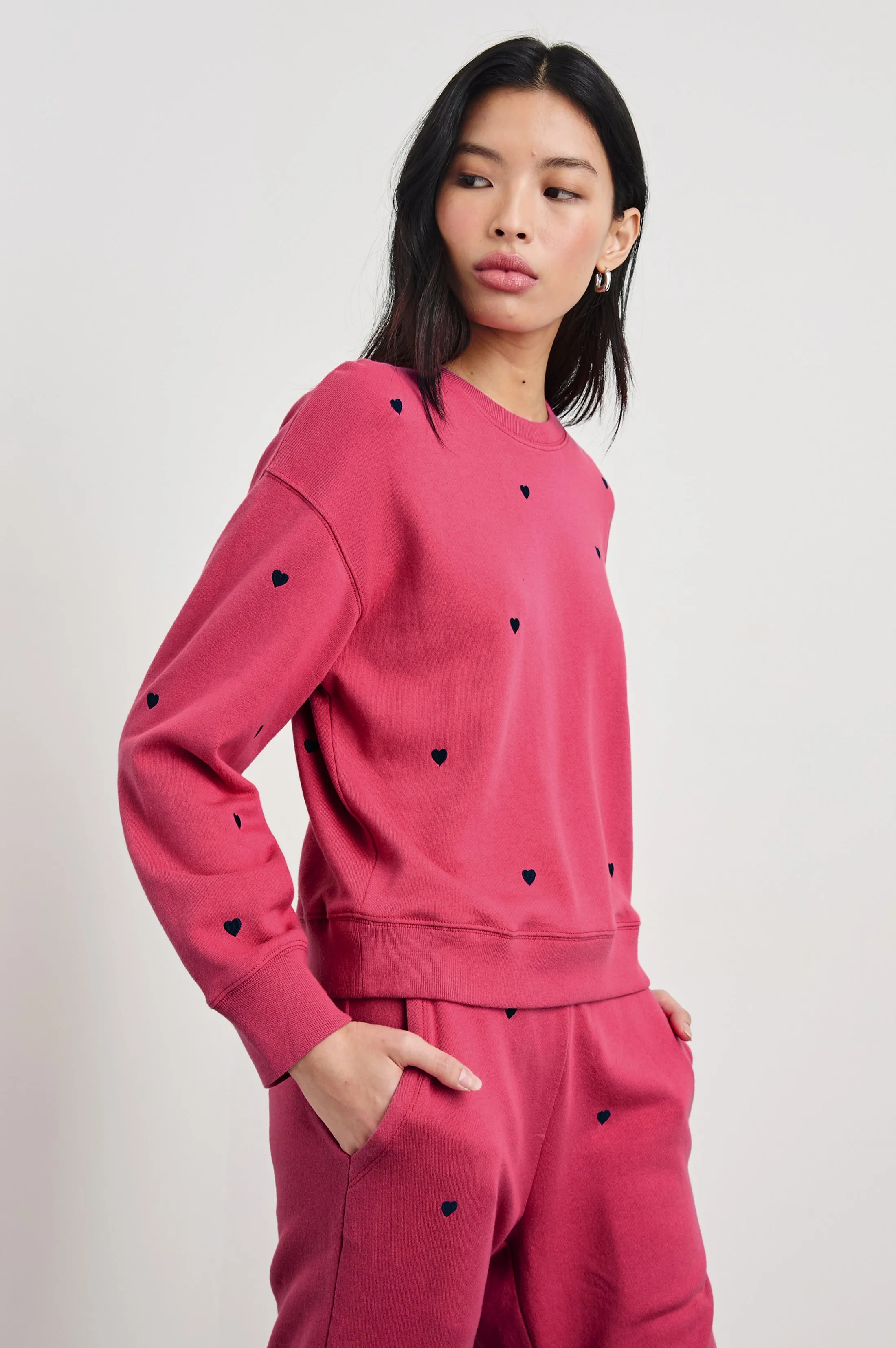 RAMONA SWEATSHIRT - PINK MIDNIGHT HEARTS sold by Rails product image thumbnail 2