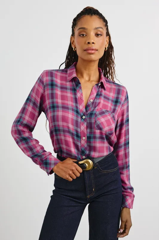 HUNTER SHIRT - MAGENTA STONE BLUE sold by Rails