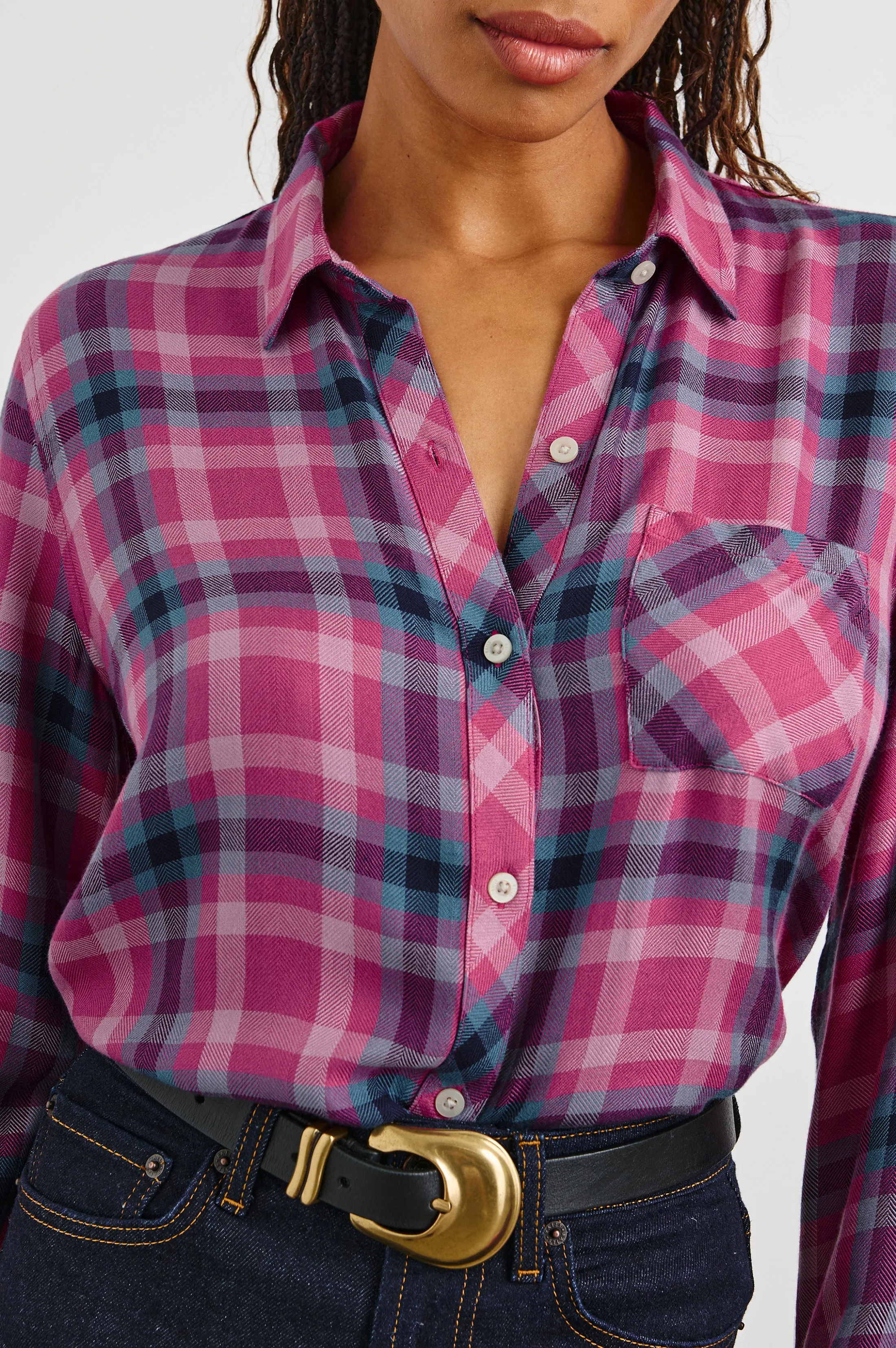 HUNTER SHIRT - MAGENTA STONE BLUE sold by Rails product image thumbnail 2
