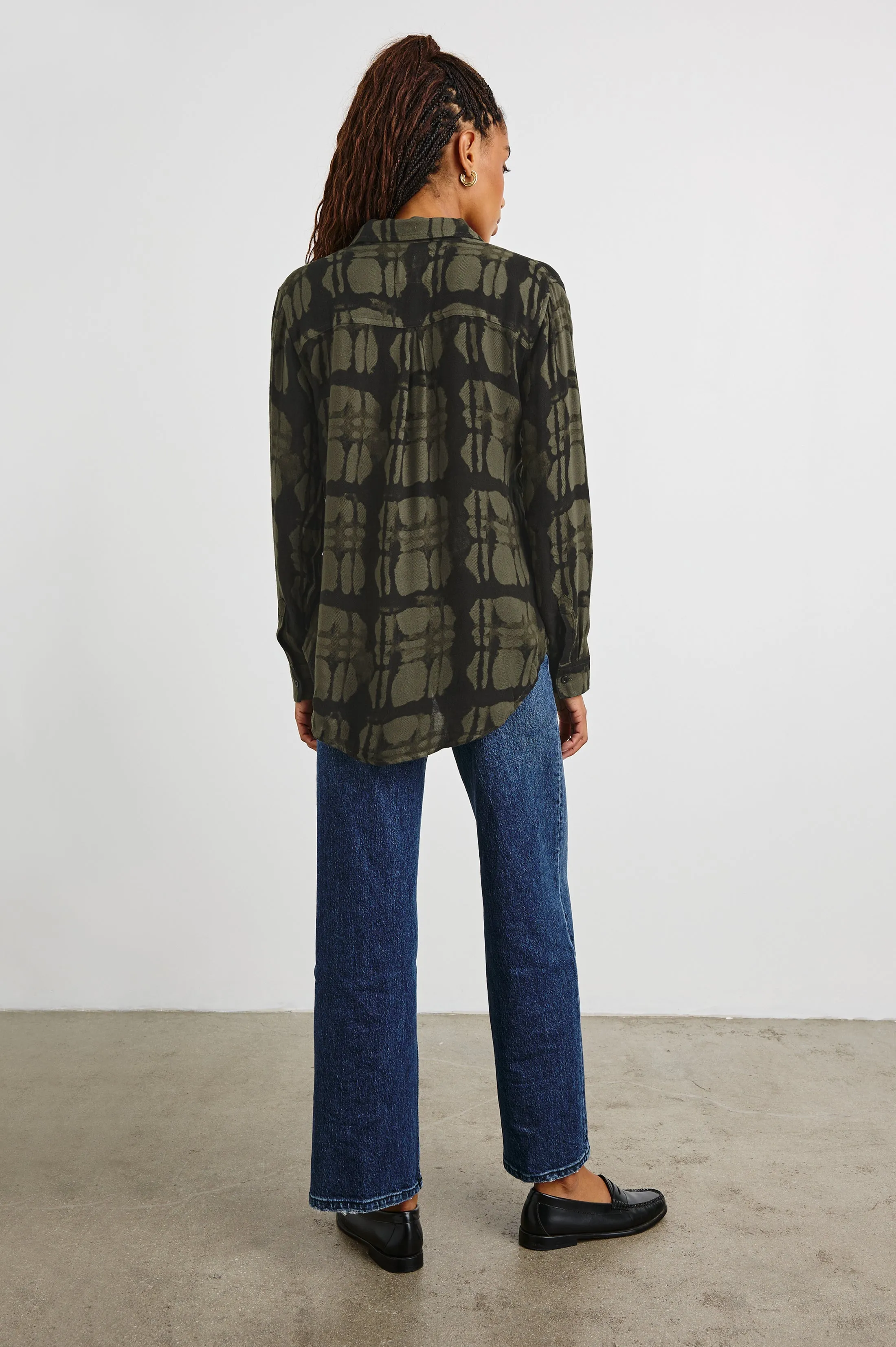 HUNTER SHIRT - OLIVE WATERCOLOR PLAID sold by Rails product image thumbnail 5