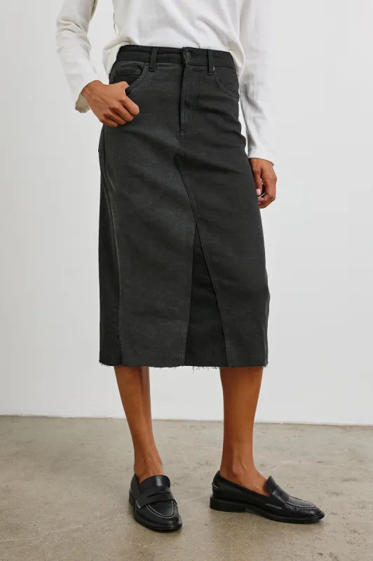 HIGHLAND SKIRT - BLACK PATCHWORK sold by Rails