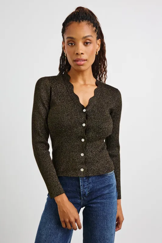 DITA CARDIGAN - GOLD LUREX sold by Rails