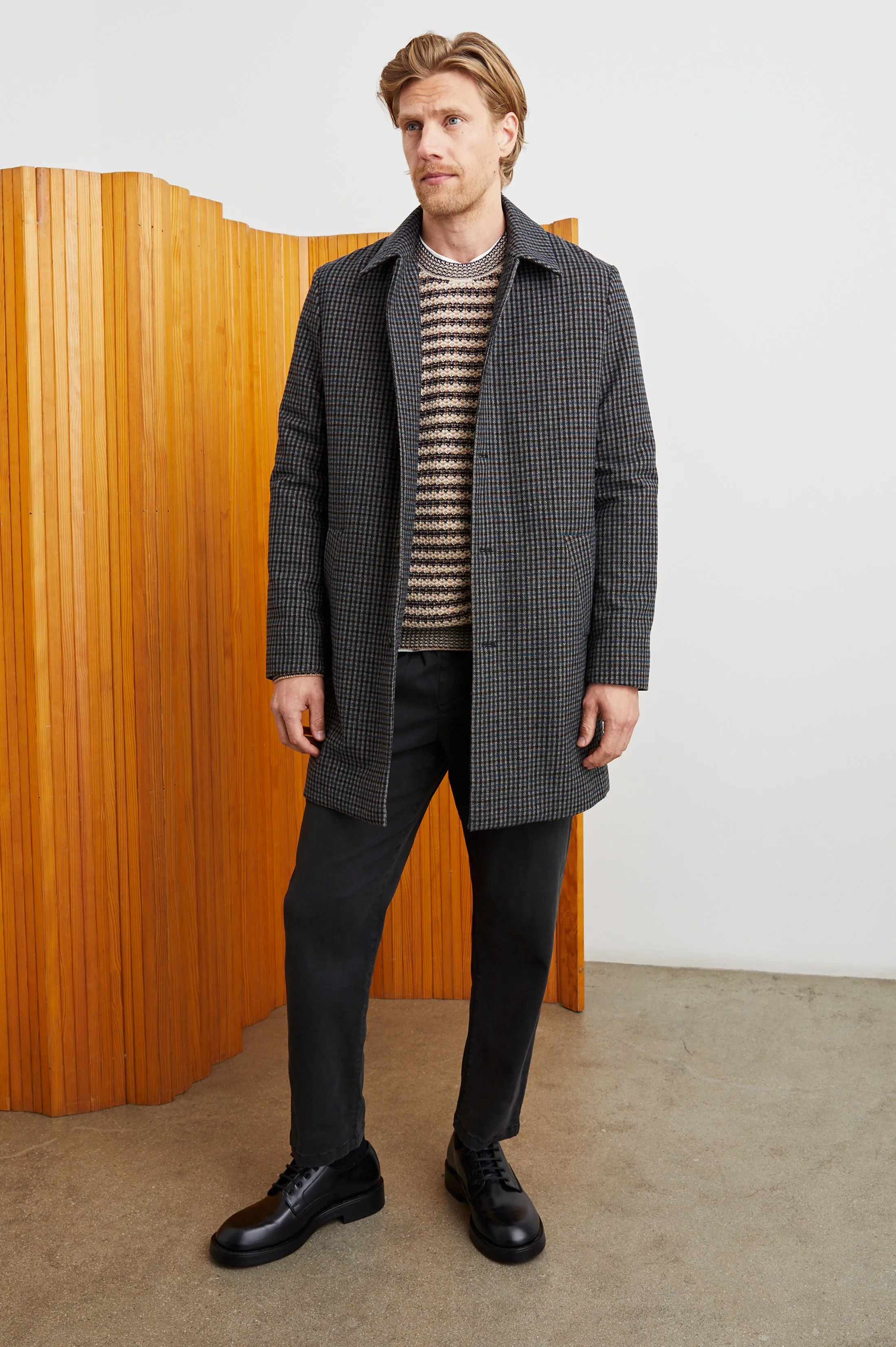HOCKNEY OVERCOAT - GREY CHECK PLAID sold by Rails product image thumbnail 2