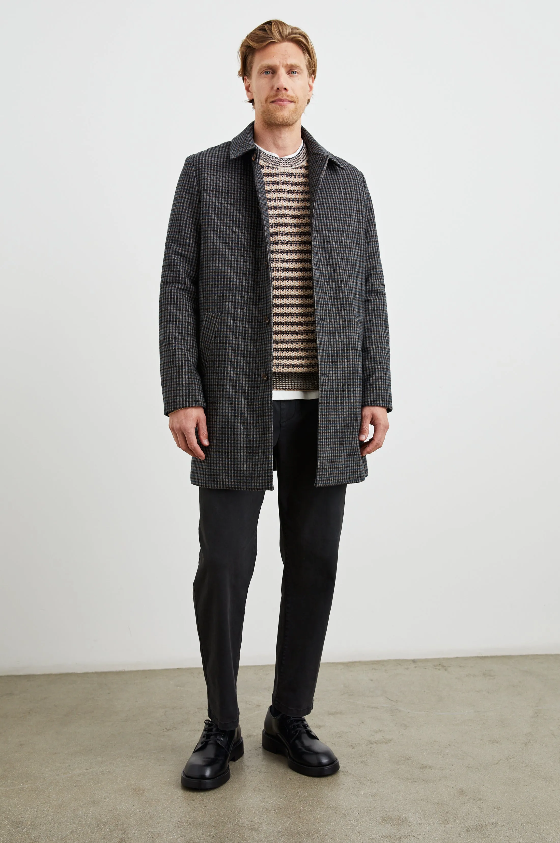 HOCKNEY OVERCOAT - GREY CHECK PLAID sold by Rails product image thumbnail 4