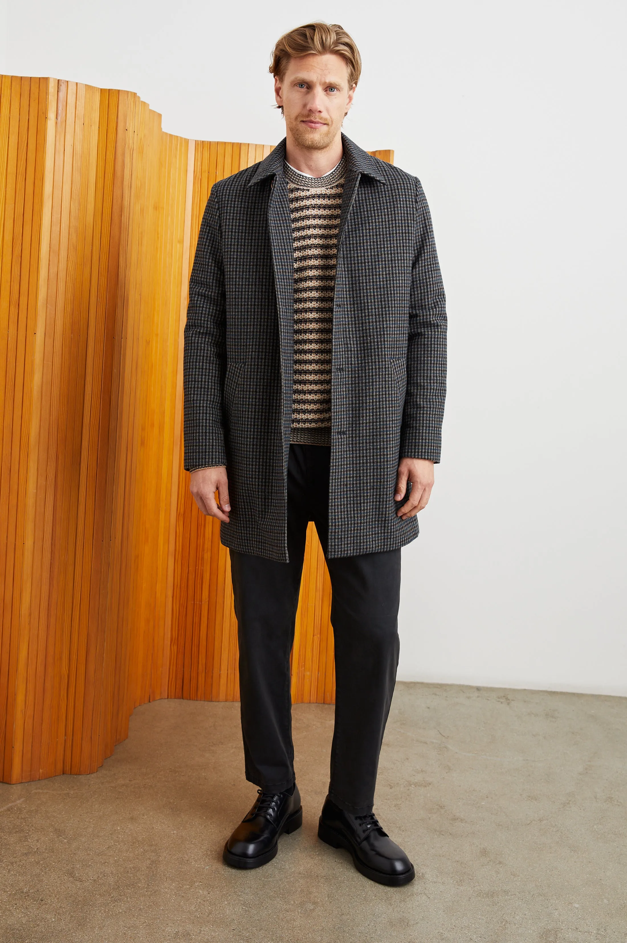 HOCKNEY OVERCOAT - GREY CHECK PLAID sold by Rails product image thumbnail 5