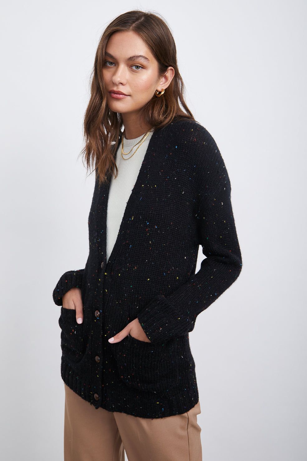 RUNI CARDIGAN - BLACK CONFETTI sold by Rails product image thumbnail 3