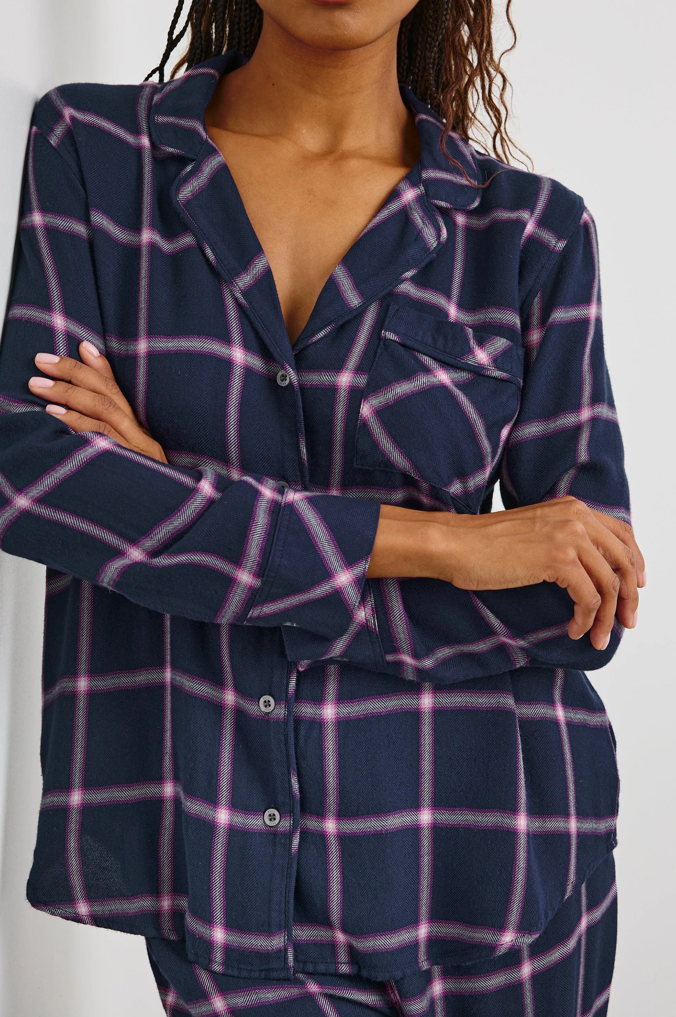 LUNA PAJAMA SET - SAPPHIRE MAGENTA sold by Rails product image thumbnail 4