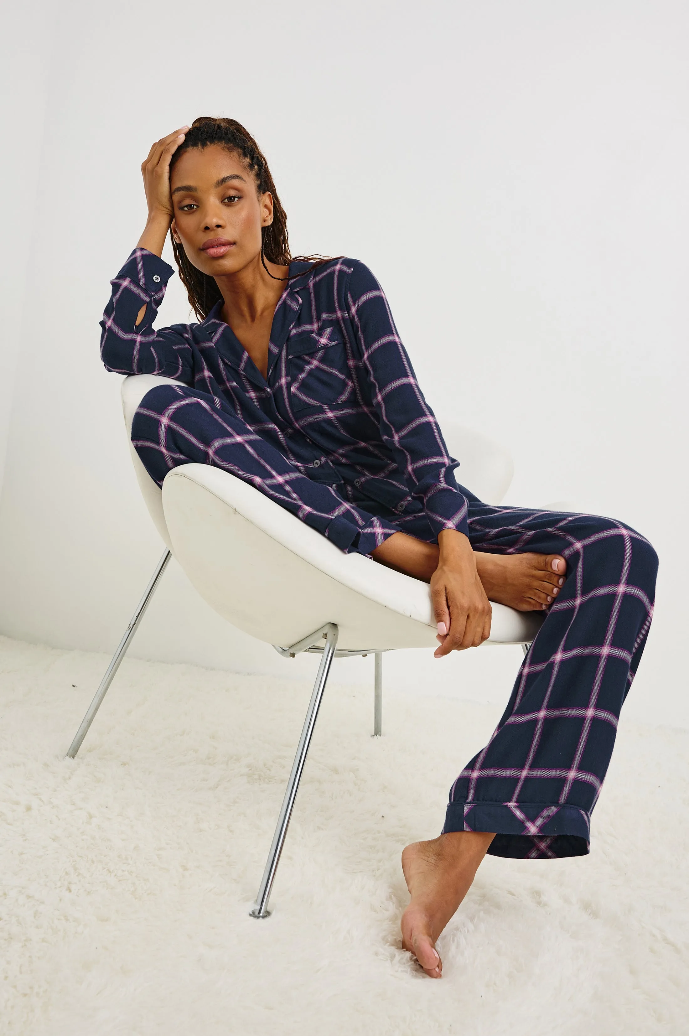 LUNA PAJAMA SET - SAPPHIRE MAGENTA sold by Rails product image thumbnail 2